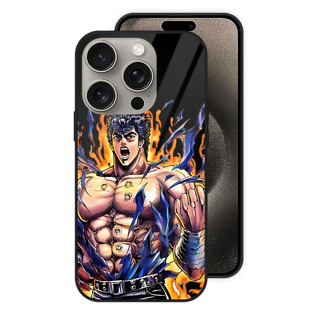 （画像用） 北斗の拳 Fist of the North Star 【iPhone15Pro対応】スマホケース 耐衝撃＆黄変防止 背面ガラス