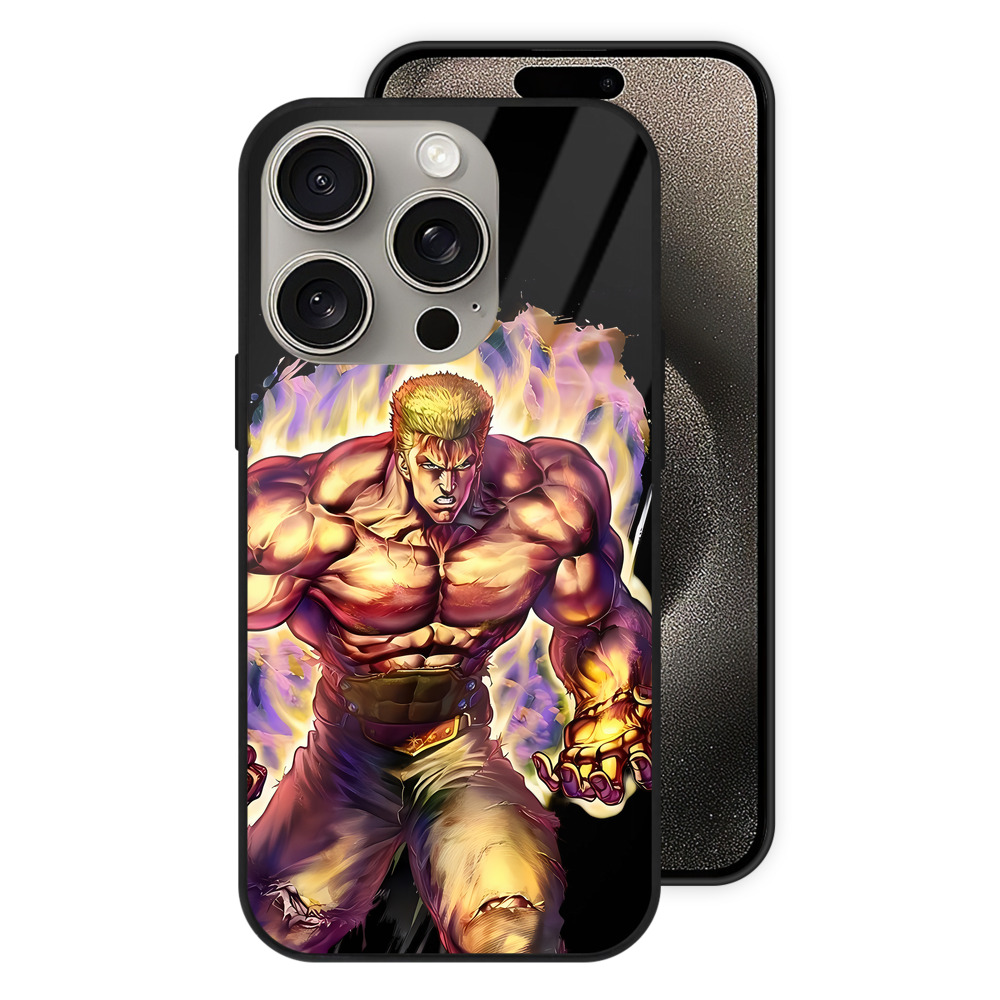 （画像用） 北斗の拳 Fist of the North Star 【iPhone15Pro対応】スマホケース 耐衝撃＆黄変防止 背面ガラス