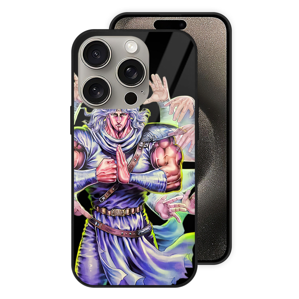 （画像用） 北斗の拳 Fist of the North Star 【iPhone15Pro対応】スマホケース 耐衝撃＆黄変防止 背面ガラス