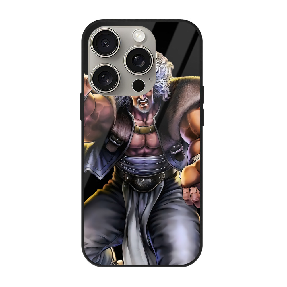 （画像用） 北斗の拳 Fist of the North Star 【iPhone15Pro対応】スマホケース 耐衝撃＆黄変防止 背面ガラス