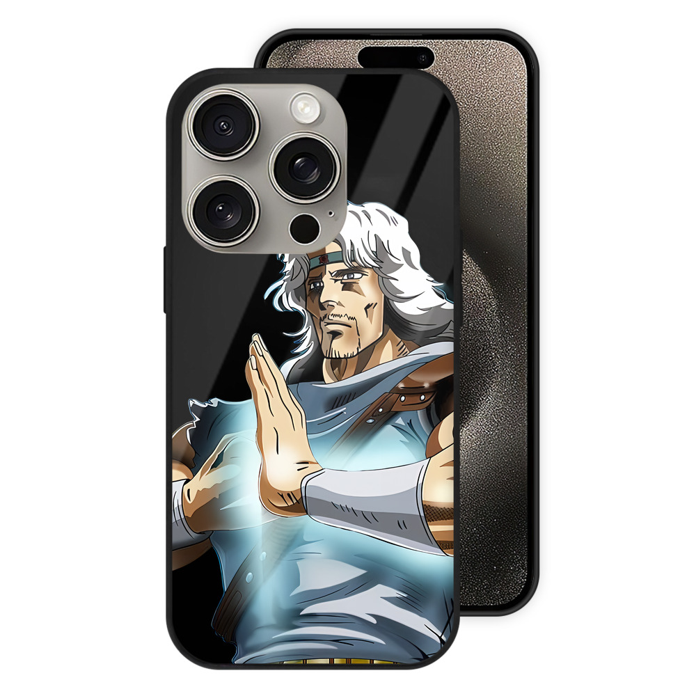 （画像用） 北斗の拳 Fist of the North Star 【iPhone15Pro対応】スマホケース 耐衝撃＆黄変防止 背面ガラス