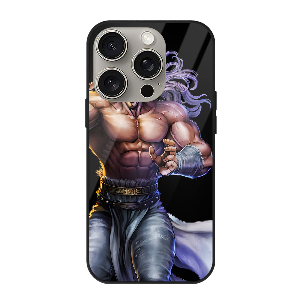 （画像用） 北斗の拳 Fist of the North Star 【iPhone15Pro対応】スマホケース 耐衝撃＆黄変防止 背面ガラス