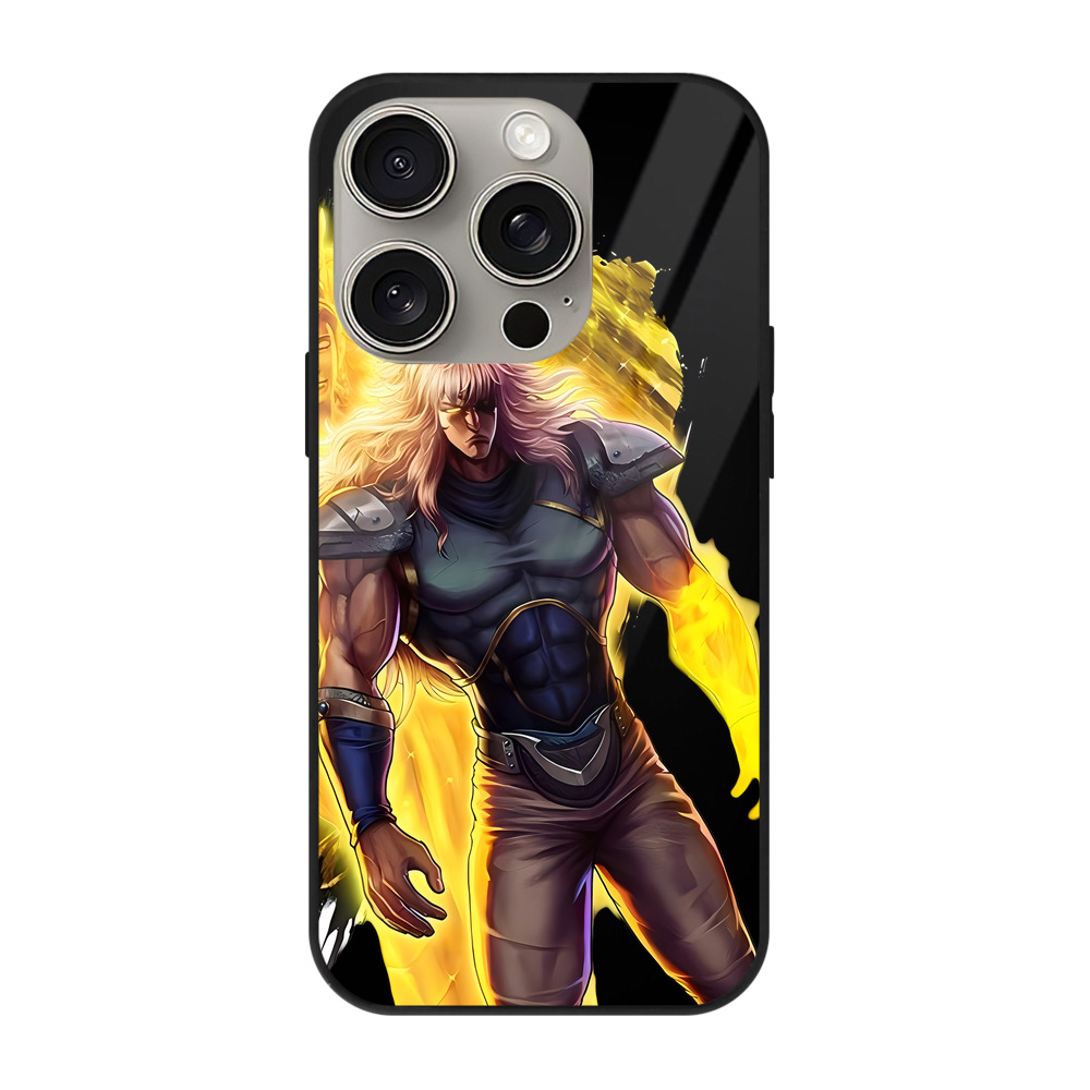 （画像用） 北斗の拳 Fist of the North Star 【iPhone15Pro対応】スマホケース 耐衝撃＆黄変防止 背面ガラス