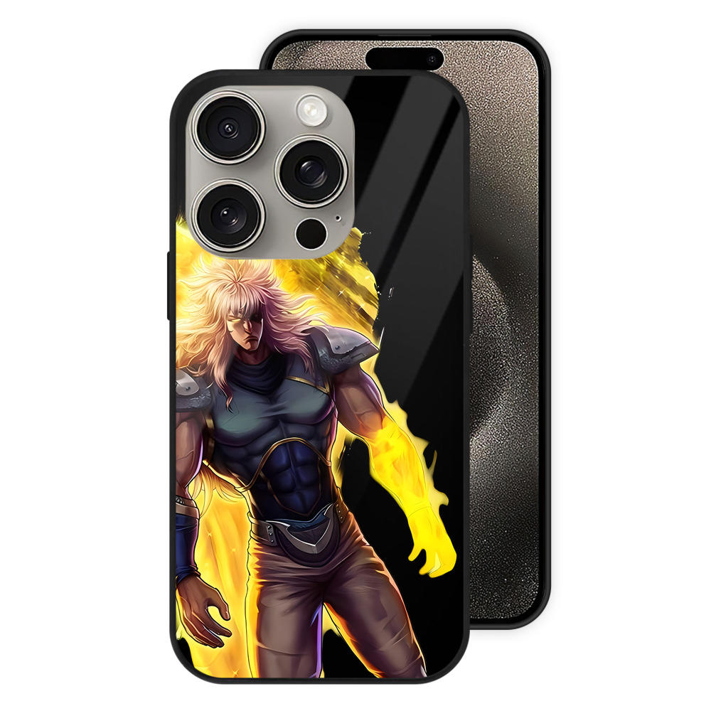（画像用） 北斗の拳 Fist of the North Star 【iPhone15Pro対応】スマホケース 耐衝撃＆黄変防止 背面ガラス