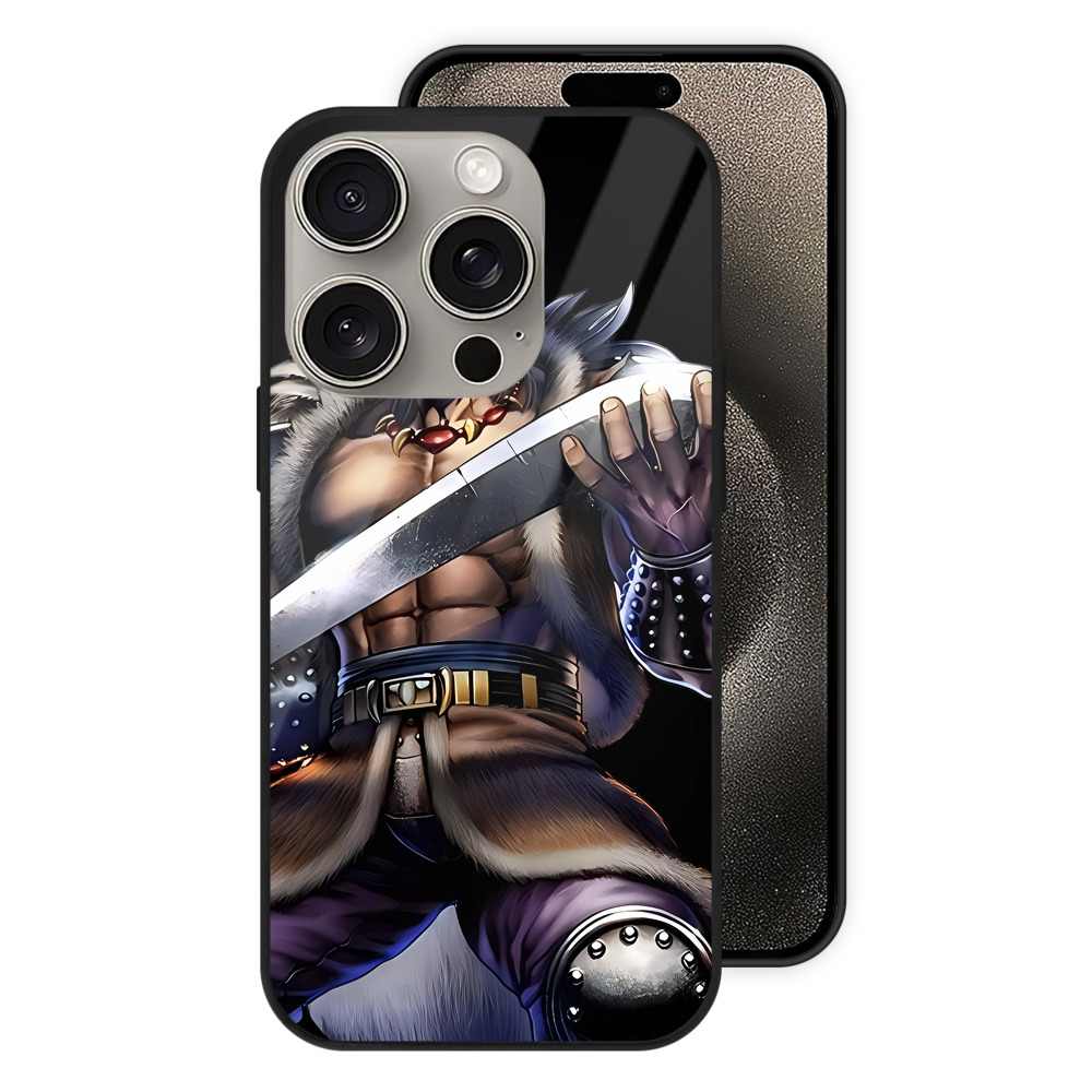 （画像用） 北斗の拳 Fist of the North Star 【iPhone15Pro対応】スマホケース 耐衝撃＆黄変防止 背面ガラス