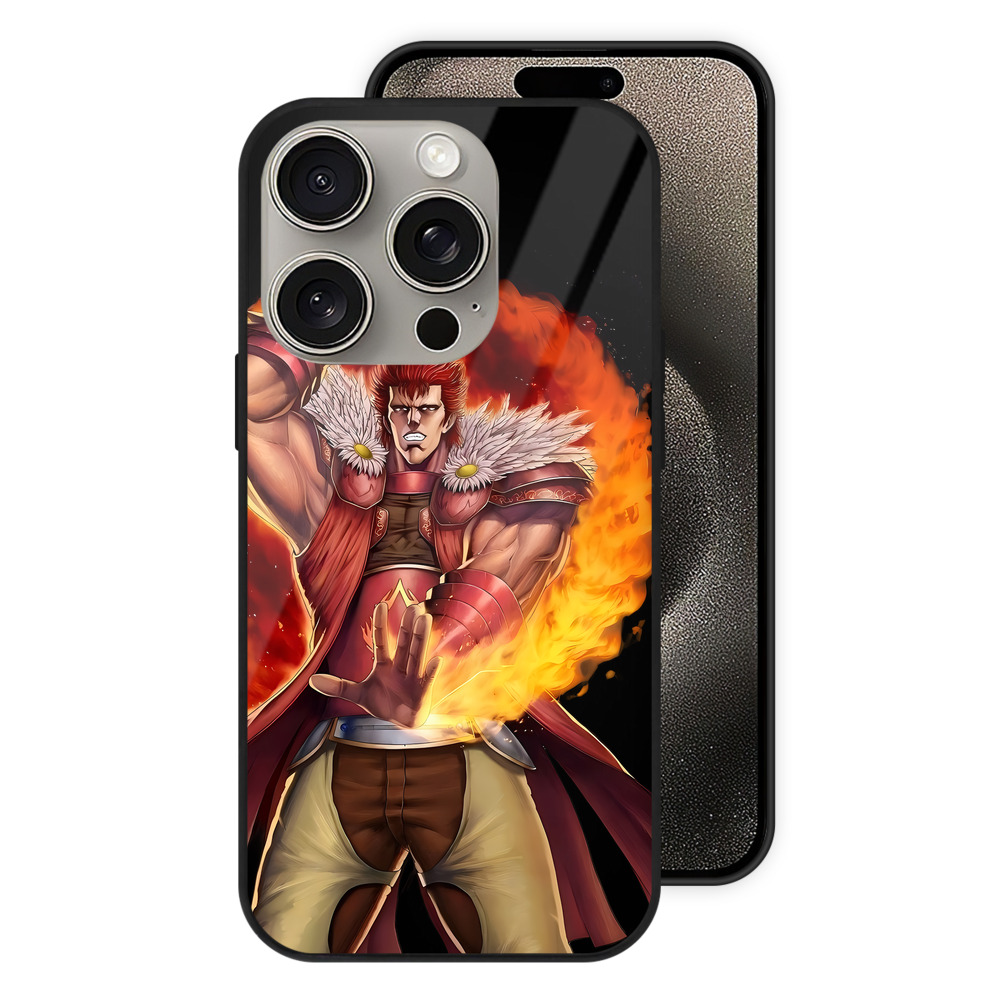 （画像用） 北斗の拳 Fist of the North Star 【iPhone15Pro対応】スマホケース 耐衝撃＆黄変防止 背面ガラス
