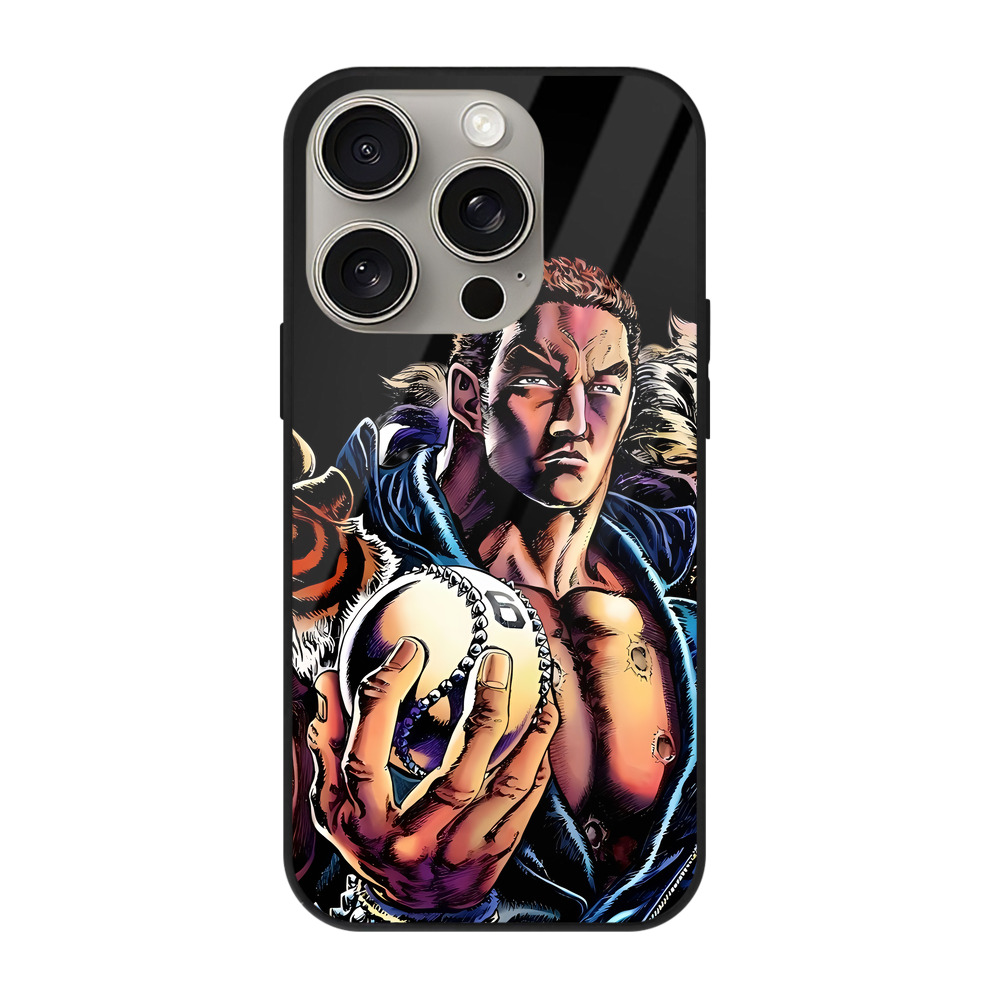 （画像用） 北斗の拳 Fist of the North Star 【iPhone15Pro対応】スマホケース 耐衝撃＆黄変防止 背面ガラス