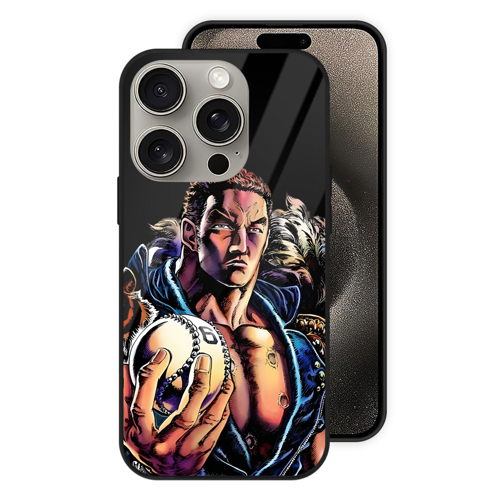 （画像用） 北斗の拳 Fist of the North Star 【iPhone15Pro対応】スマホケース 耐衝撃＆黄変防止 背面ガラス