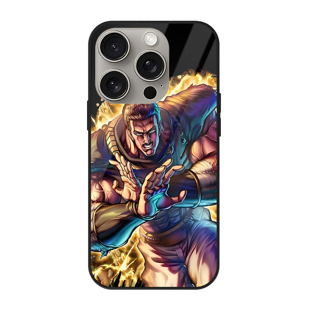 （画像用） 北斗の拳 Fist of the North Star 【iPhone15Pro対応】スマホケース 耐衝撃＆黄変防止 背面ガラス