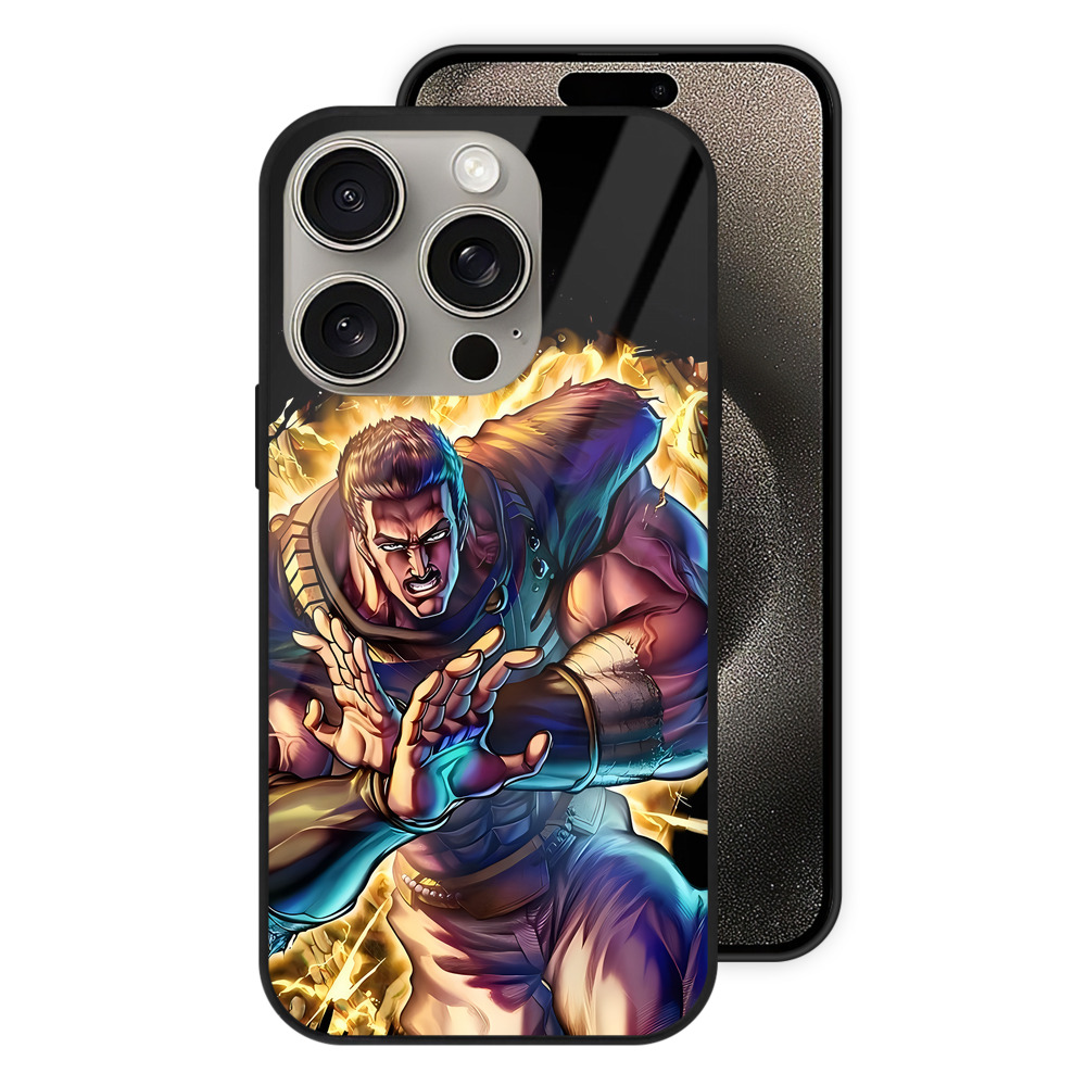 （画像用） 北斗の拳 Fist of the North Star 【iPhone15Pro対応】スマホケース 耐衝撃＆黄変防止 背面ガラス