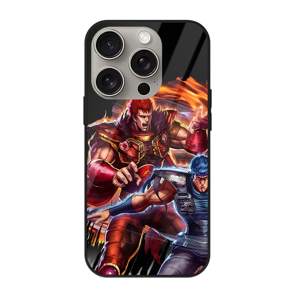 （画像用） 北斗の拳 Fist of the North Star 【iPhone15Pro対応】スマホケース 耐衝撃＆黄変防止 背面ガラス