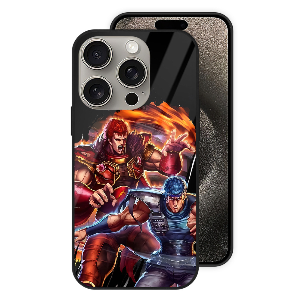 （画像用） 北斗の拳 Fist of the North Star 【iPhone15Pro対応】スマホケース 耐衝撃＆黄変防止 背面ガラス