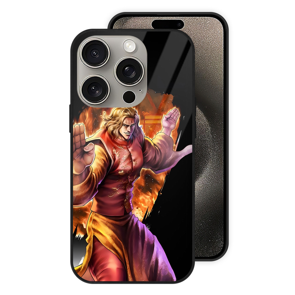 （画像用） 北斗の拳 Fist of the North Star 【iPhone15Pro対応】スマホケース 耐衝撃＆黄変防止 背面ガラス