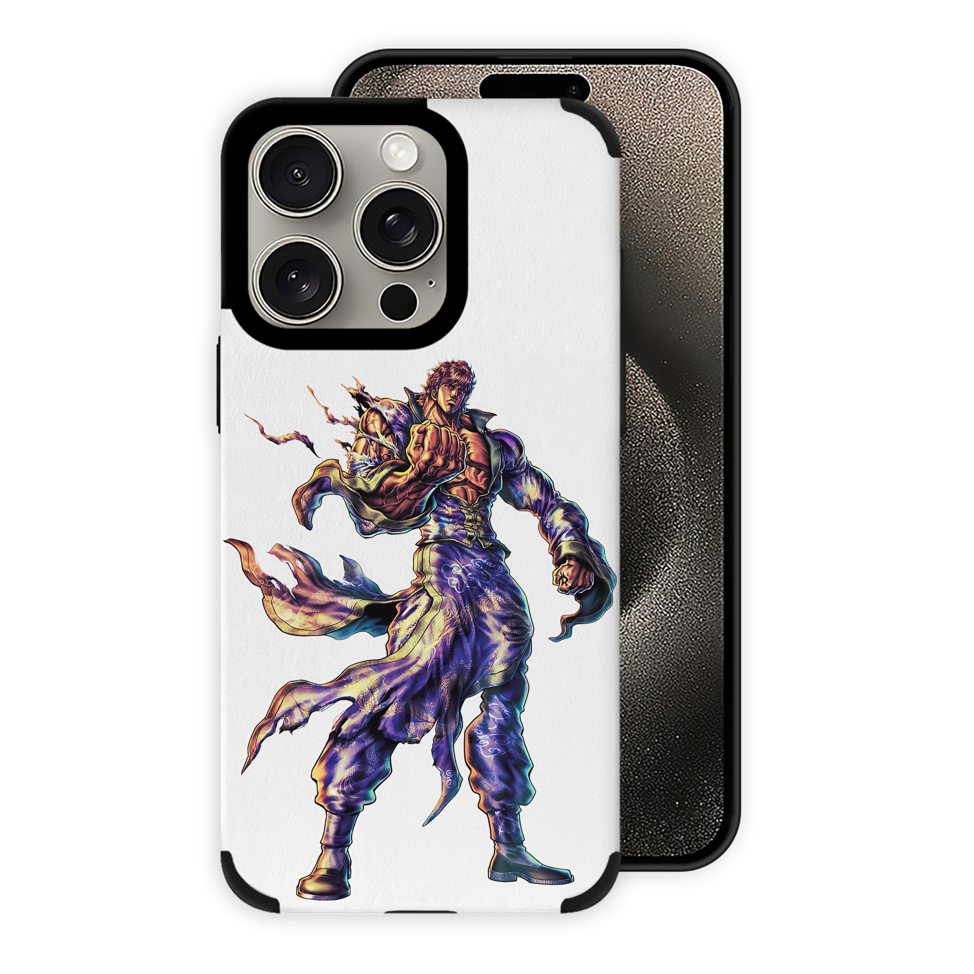 （画像用） 北斗の拳 Fist of the North Star 【iPhone15ProMax対応】 PUレザー スマホケース 耐衝撃＆黄変防止