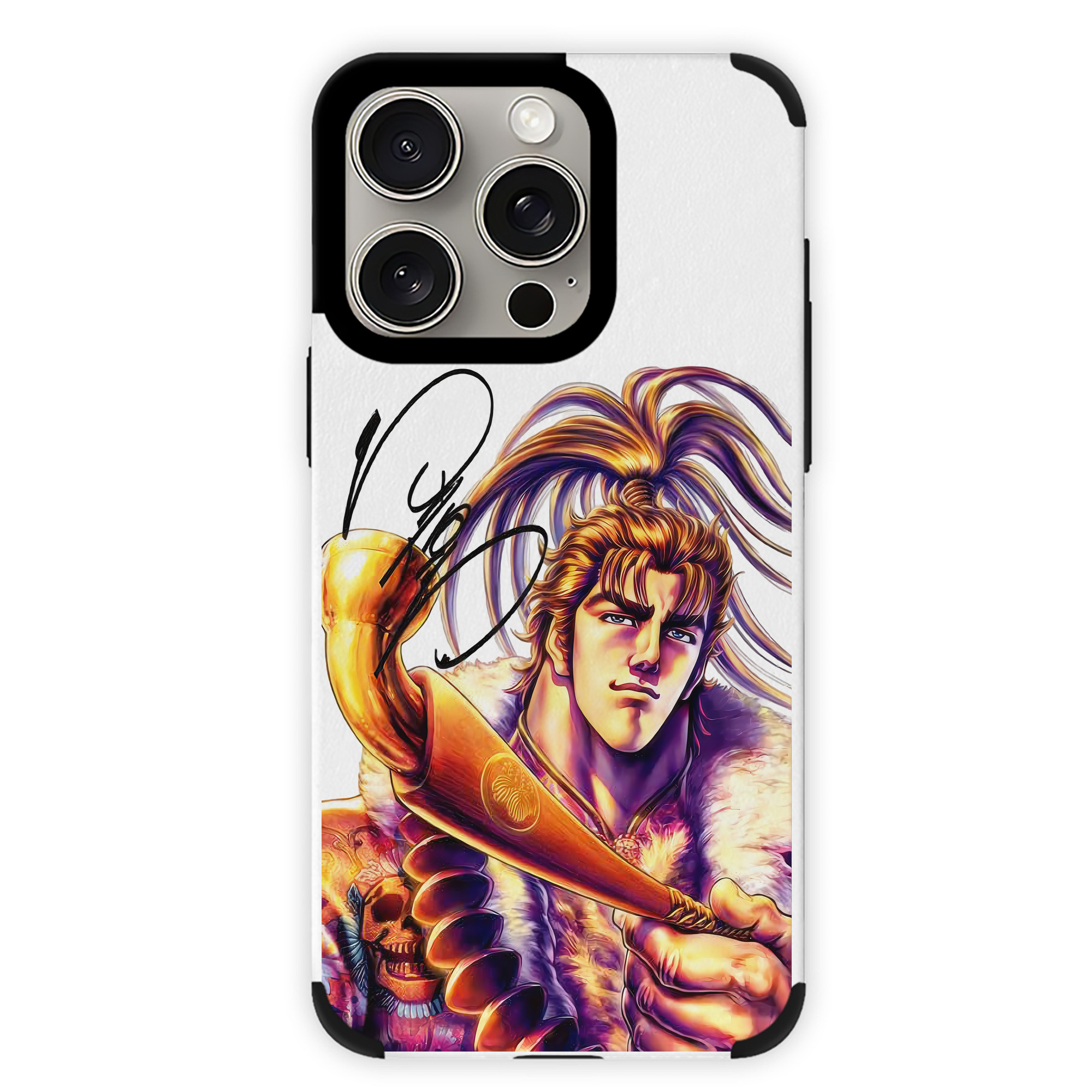 （画像用） 北斗の拳 Fist of the North Star 【iPhone15ProMax対応】 PUレザー スマホケース 耐衝撃＆黄変防止