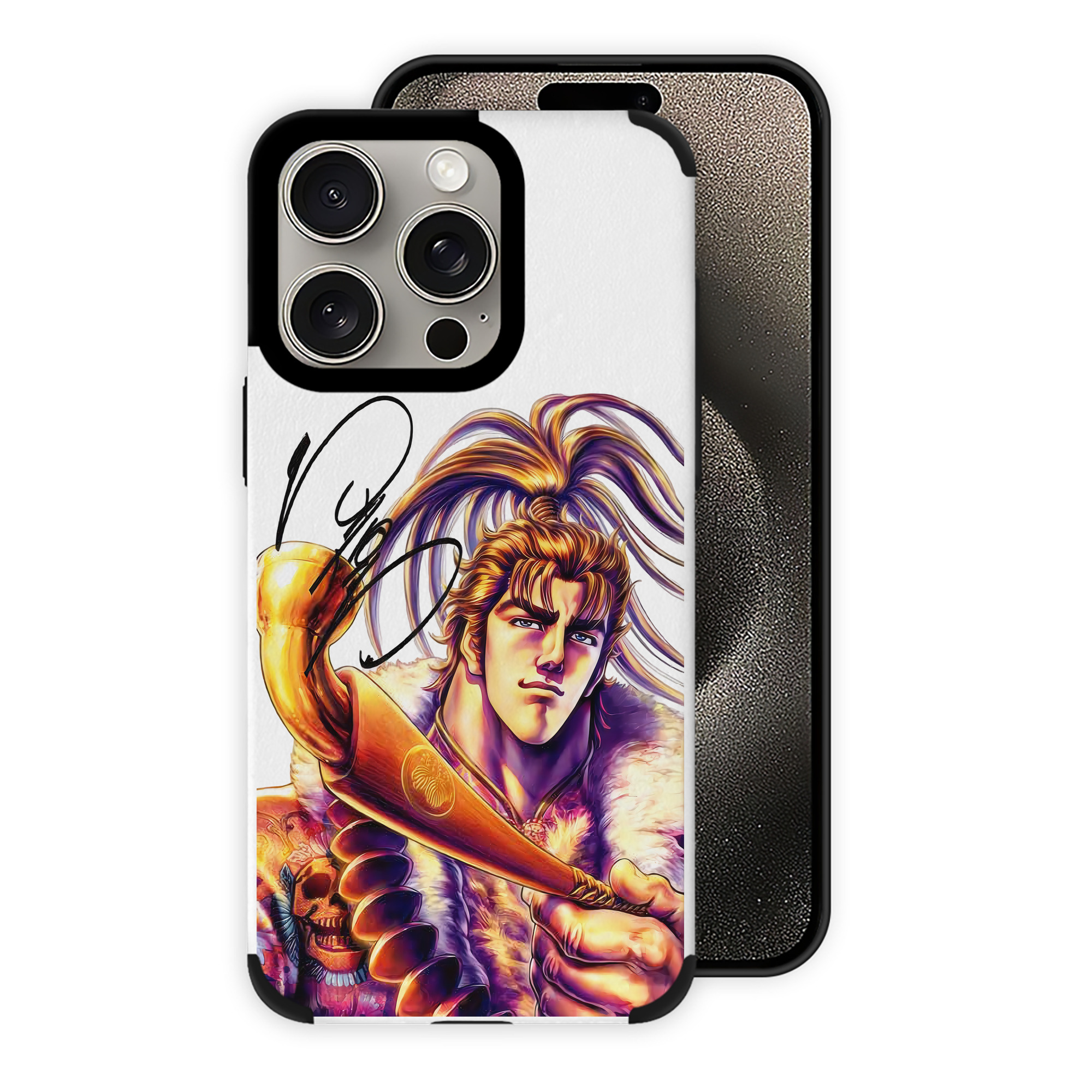 （画像用） 北斗の拳 Fist of the North Star 【iPhone15ProMax対応】 PUレザー スマホケース 耐衝撃＆黄変防止