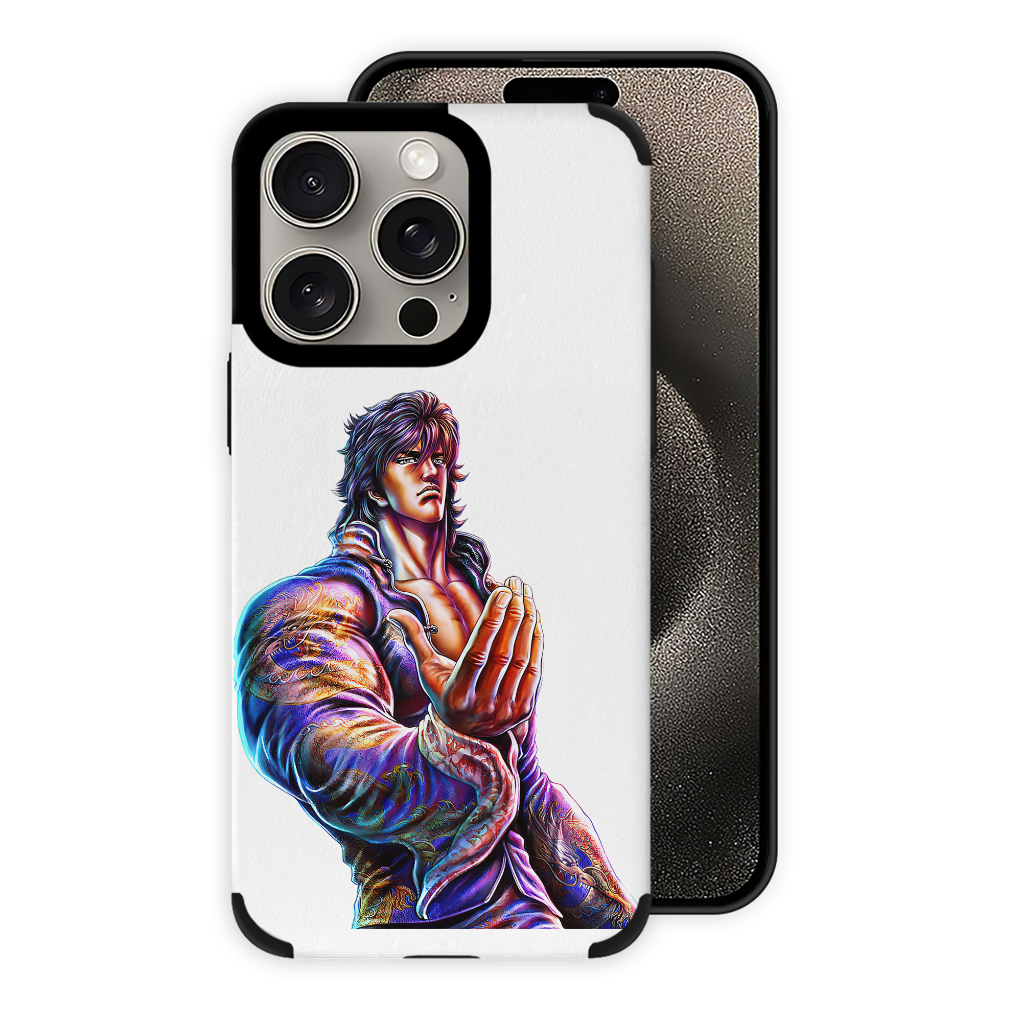 （画像用） 北斗の拳 Fist of the North Star 【iPhone15ProMax対応】 PUレザー スマホケース 耐衝撃＆黄変防止