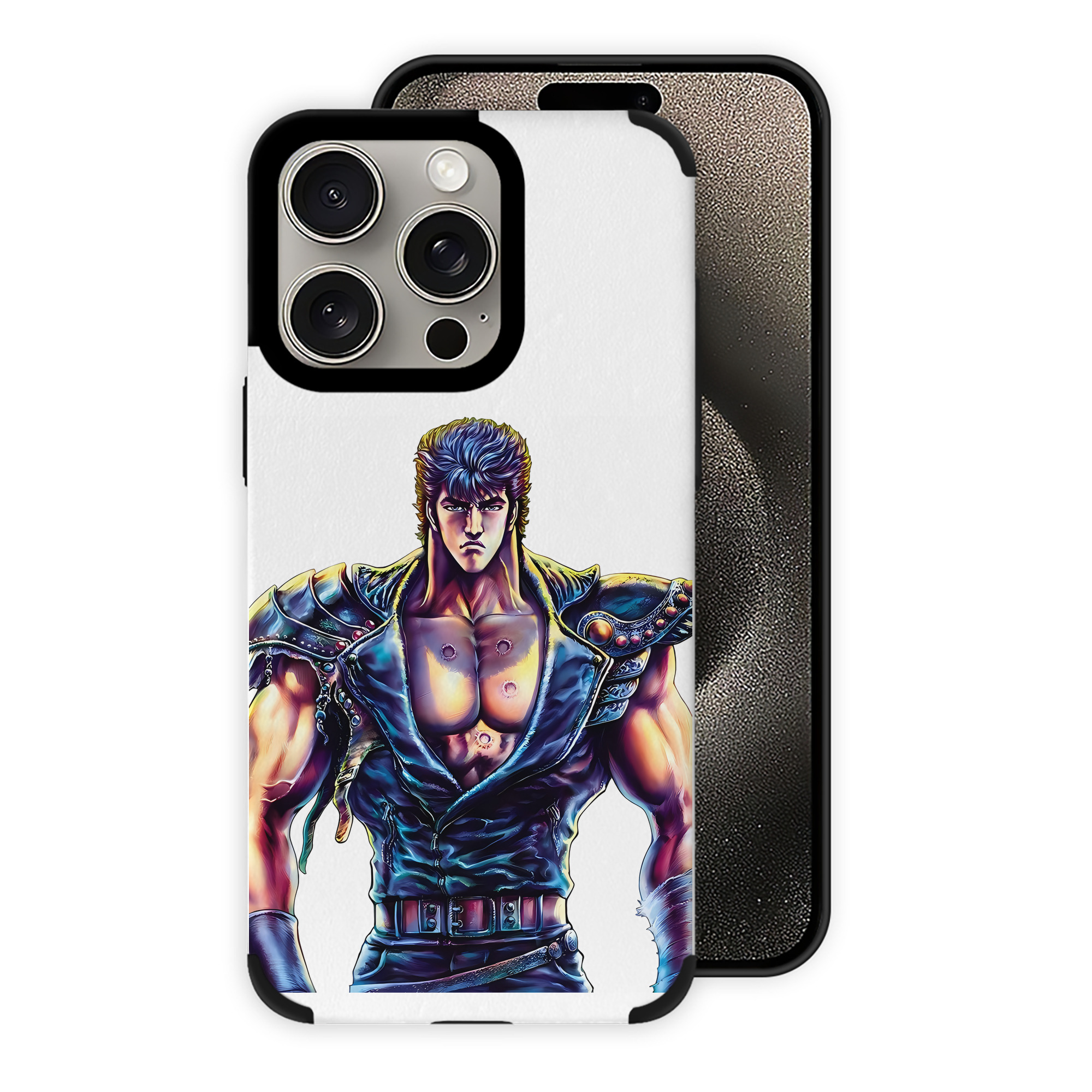 （画像用） 北斗の拳 Fist of the North Star 【iPhone15ProMax対応】 PUレザー スマホケース 耐衝撃＆黄変防止