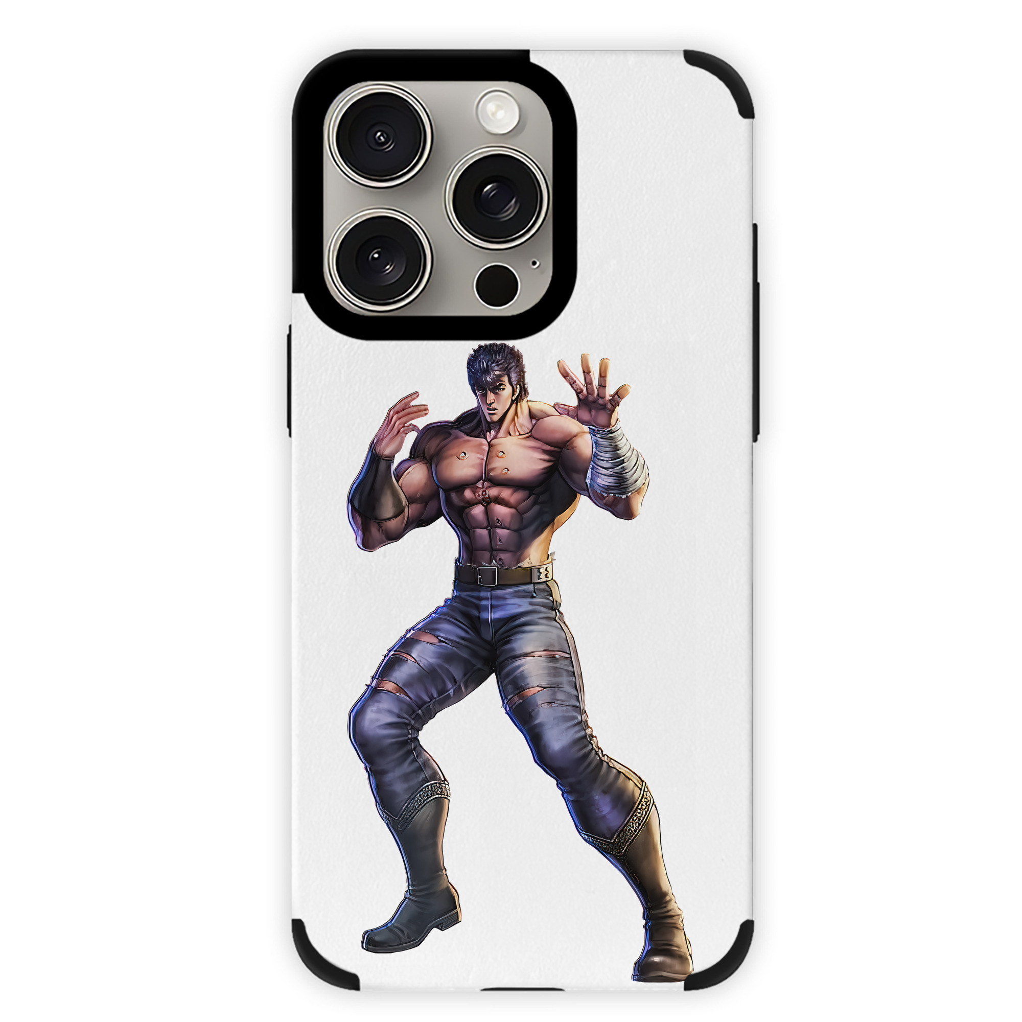 （画像用） 北斗の拳 Fist of the North Star 【iPhone15ProMax対応】 PUレザー スマホケース 耐衝撃＆黄変防止