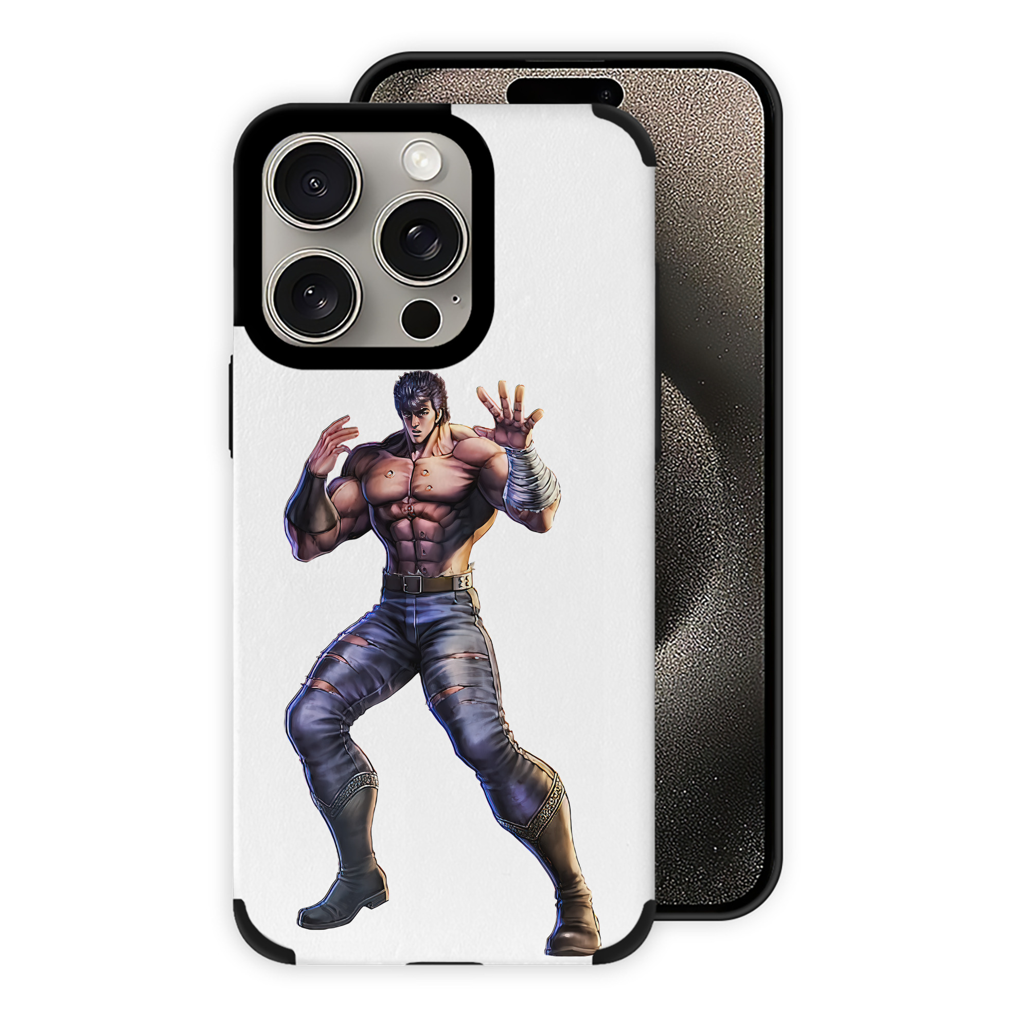 （画像用） 北斗の拳 Fist of the North Star 【iPhone15ProMax対応】 PUレザー スマホケース 耐衝撃＆黄変防止