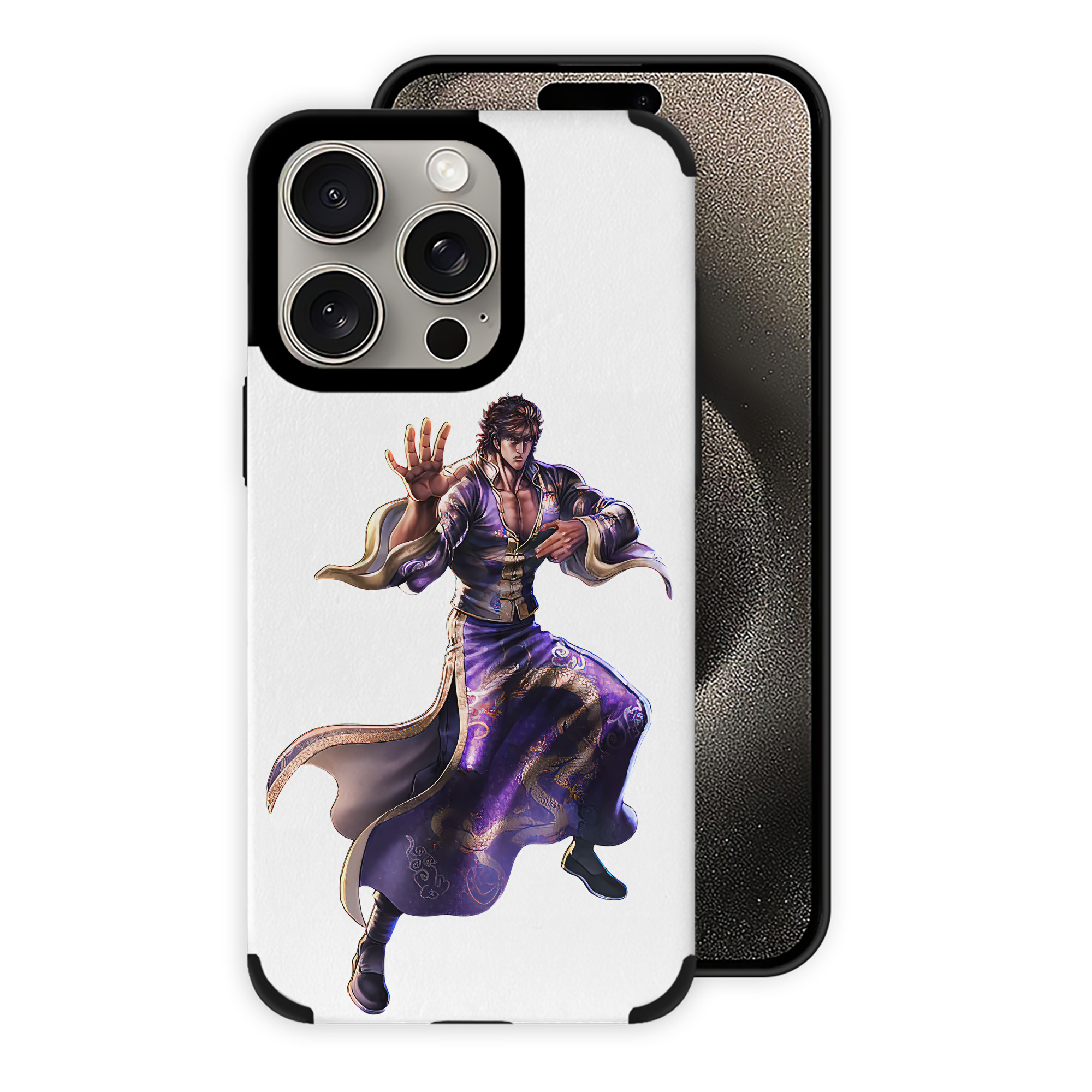 （画像用） 北斗の拳 Fist of the North Star 【iPhone15ProMax対応】 PUレザー スマホケース 耐衝撃＆黄変防止