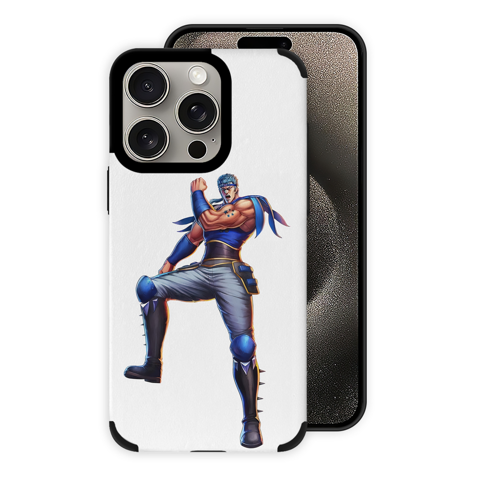 （画像用） 北斗の拳 Fist of the North Star 【iPhone15ProMax対応】 PUレザー スマホケース 耐衝撃＆黄変防止