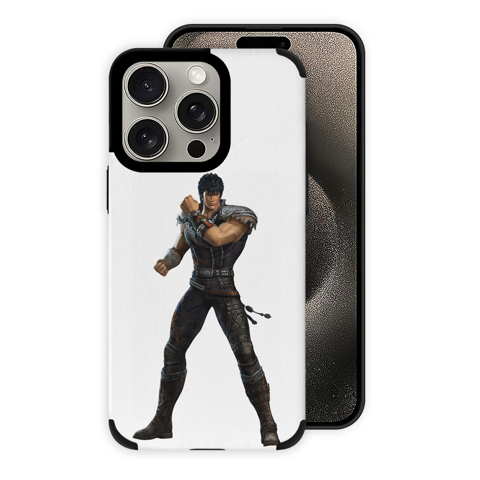 （画像用） 北斗の拳 Fist of the North Star 【iPhone15ProMax対応】 PUレザー スマホケース 耐衝撃＆黄変防止