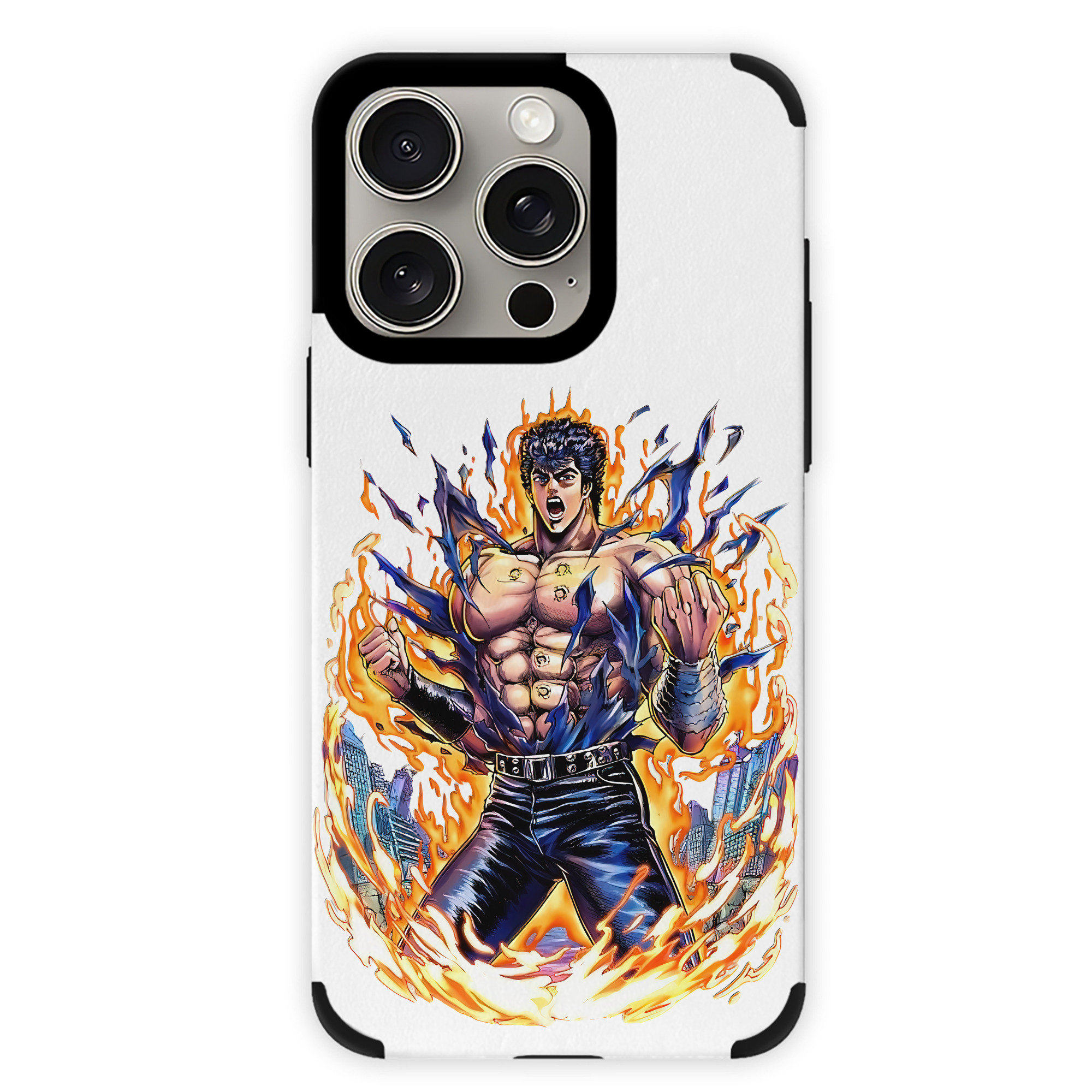 （画像用） 北斗の拳 Fist of the North Star 【iPhone15ProMax対応】 PUレザー スマホケース 耐衝撃＆黄変防止