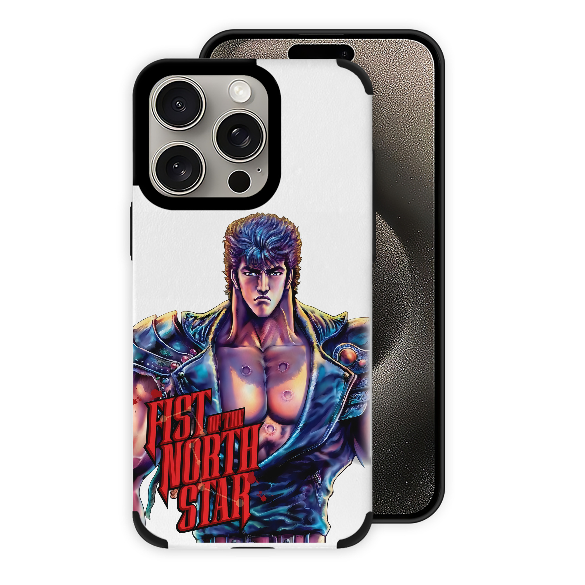 （画像用） 北斗の拳 Fist of the North Star 【iPhone15ProMax対応】 PUレザー スマホケース 耐衝撃＆黄変防止