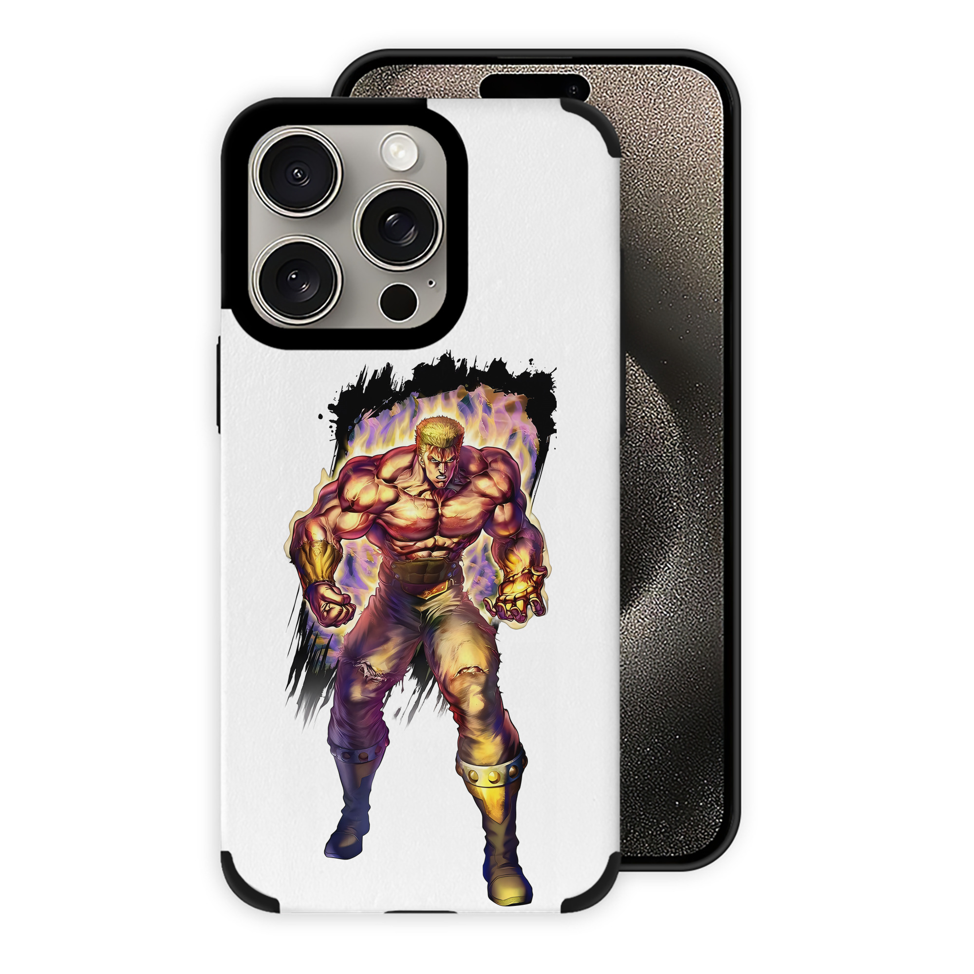 （画像用） 北斗の拳 Fist of the North Star 【iPhone15ProMax対応】 PUレザー スマホケース 耐衝撃＆黄変防止