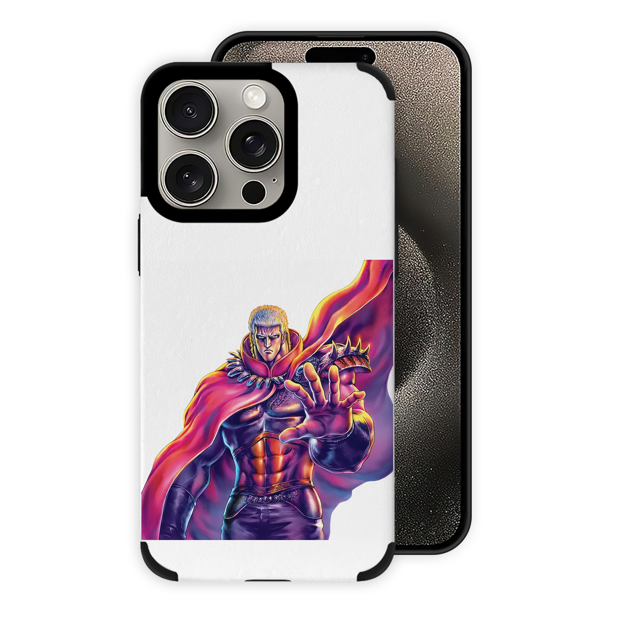（画像用） 北斗の拳 Fist of the North Star 【iPhone15ProMax対応】 PUレザー スマホケース 耐衝撃＆黄変防止