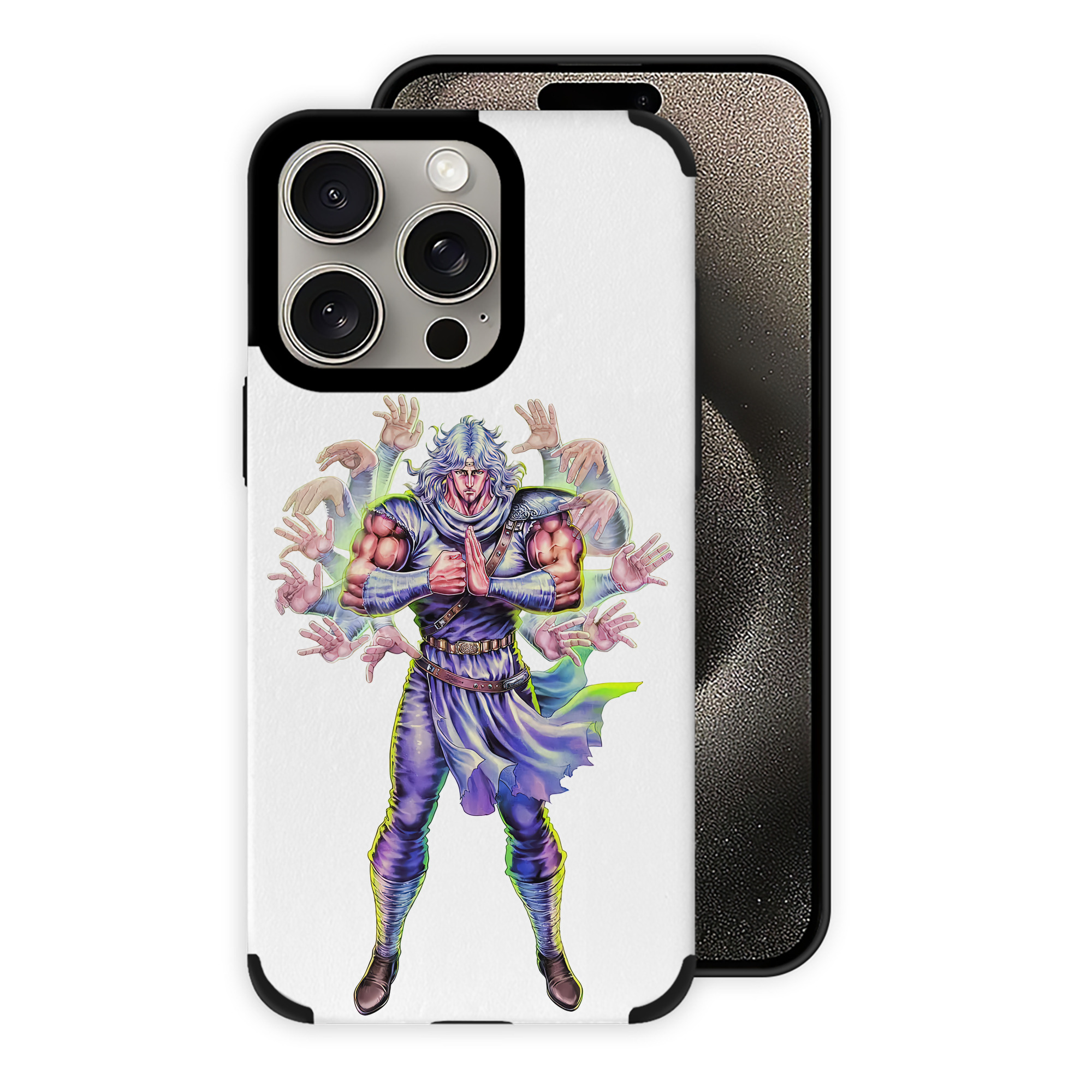 （画像用） 北斗の拳 Fist of the North Star 【iPhone15ProMax対応】 PUレザー スマホケース 耐衝撃＆黄変防止