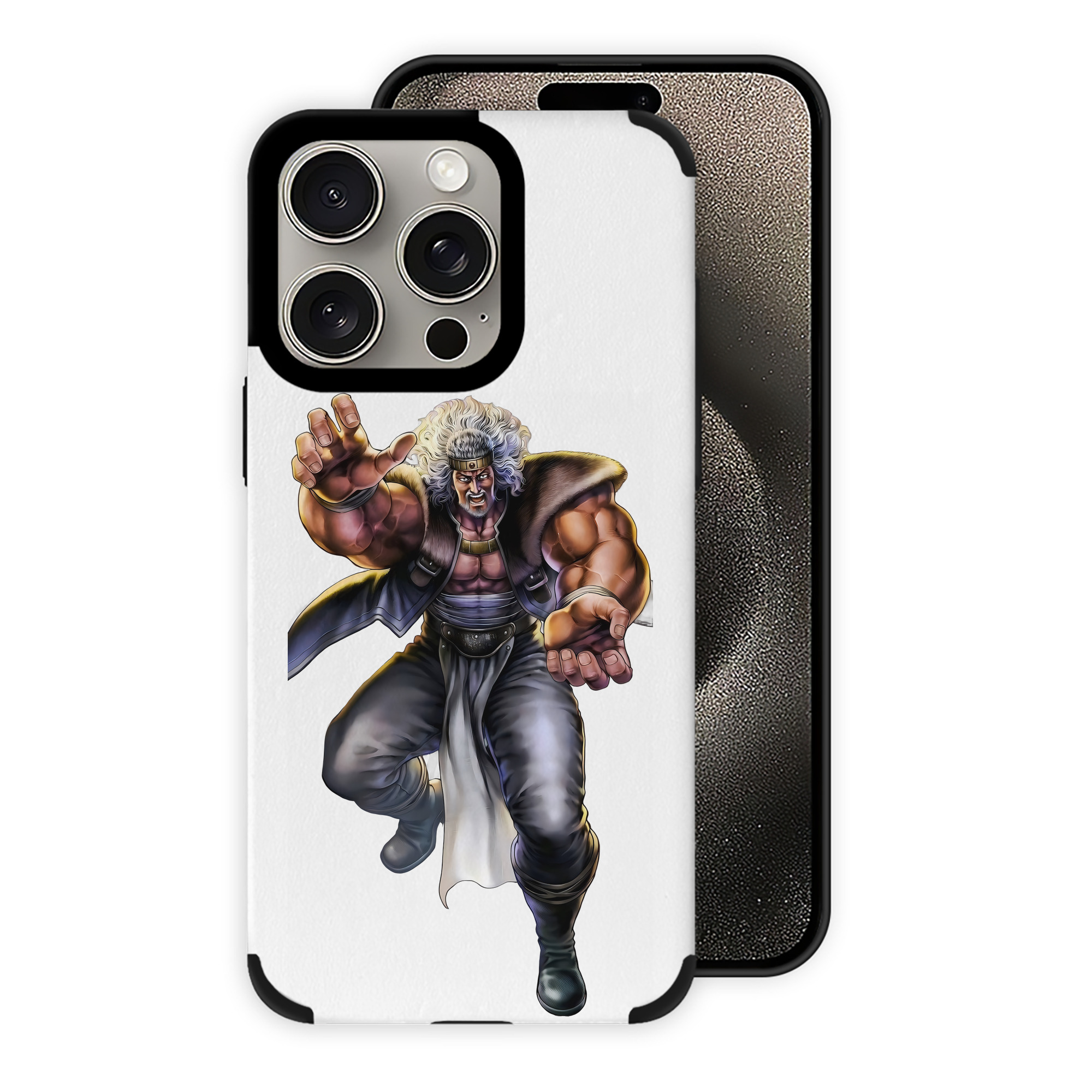 （画像用） 北斗の拳 Fist of the North Star 【iPhone15ProMax対応】 PUレザー スマホケース 耐衝撃＆黄変防止