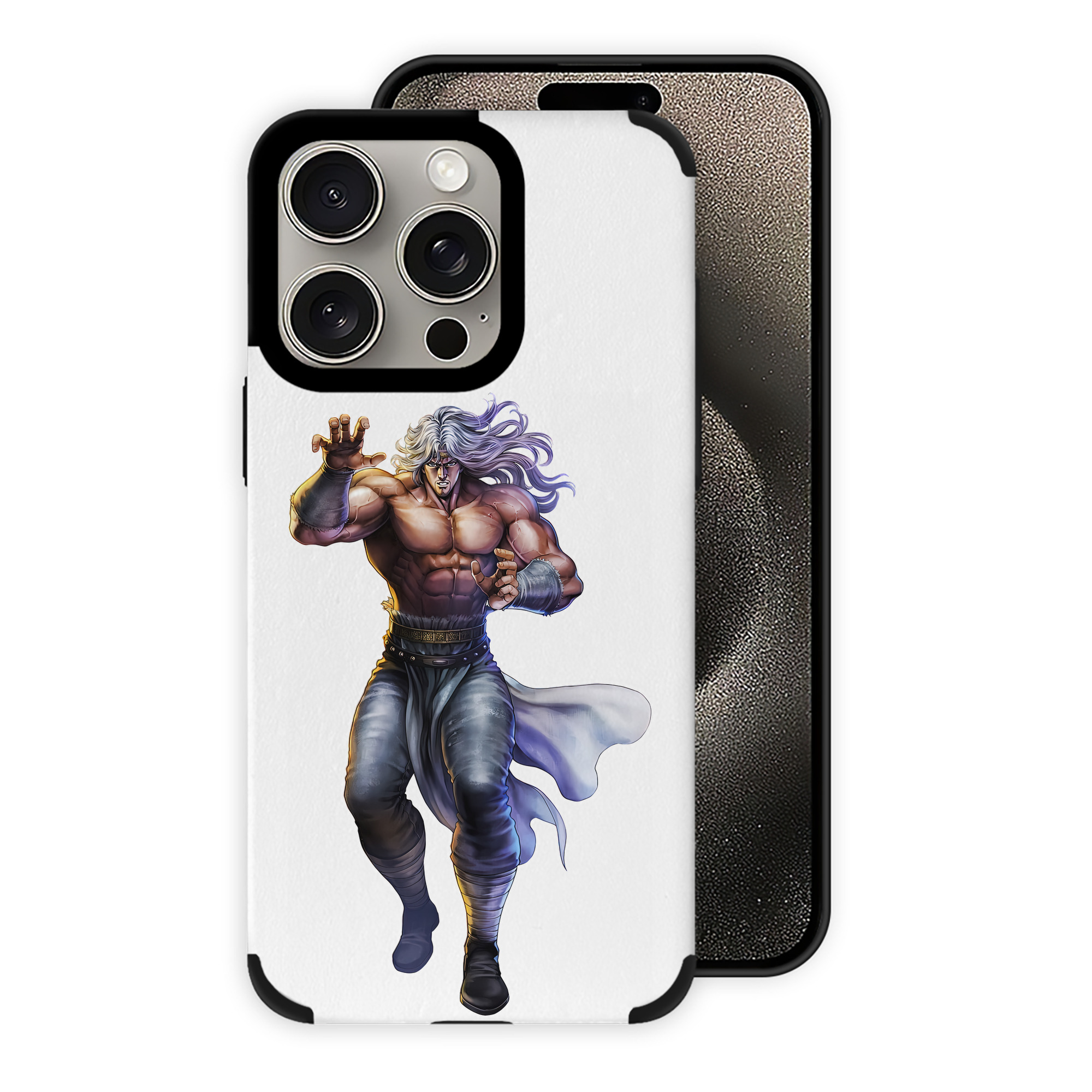 （画像用） 北斗の拳 Fist of the North Star 【iPhone15ProMax対応】 PUレザー スマホケース 耐衝撃＆黄変防止