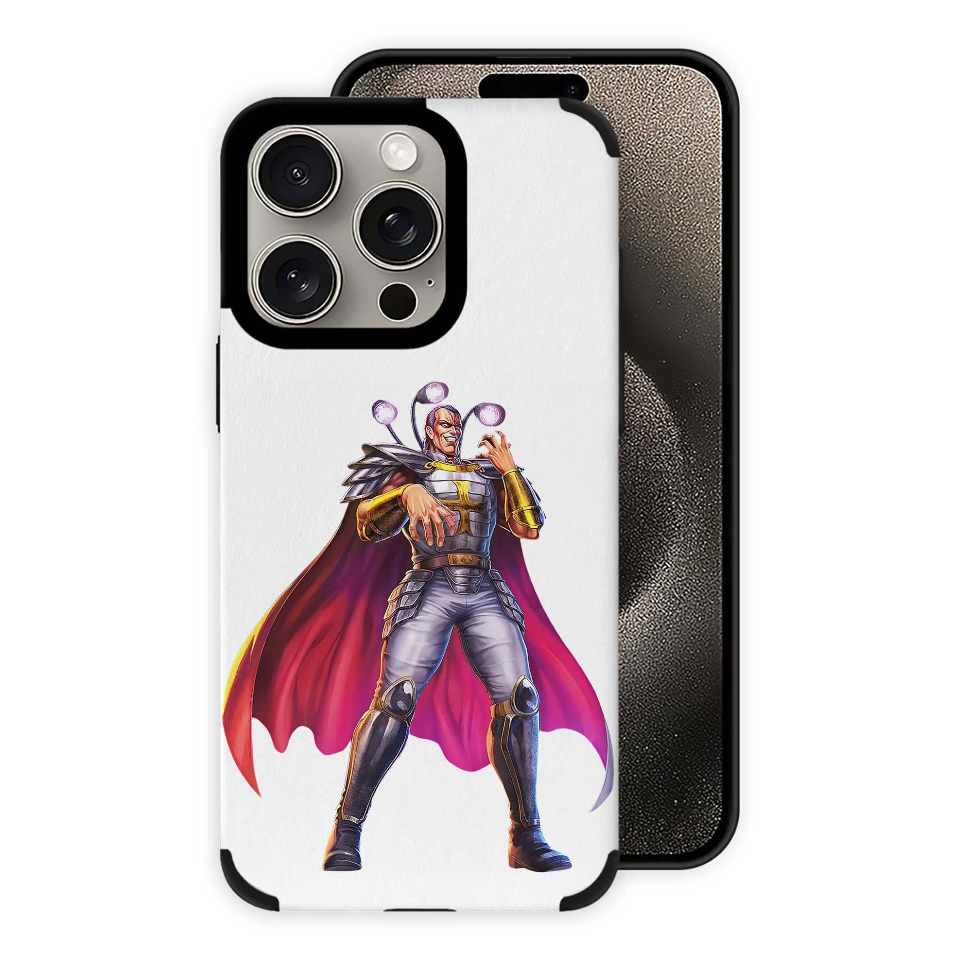 （画像用） 北斗の拳 Fist of the North Star 【iPhone15ProMax対応】 PUレザー スマホケース 耐衝撃＆黄変防止