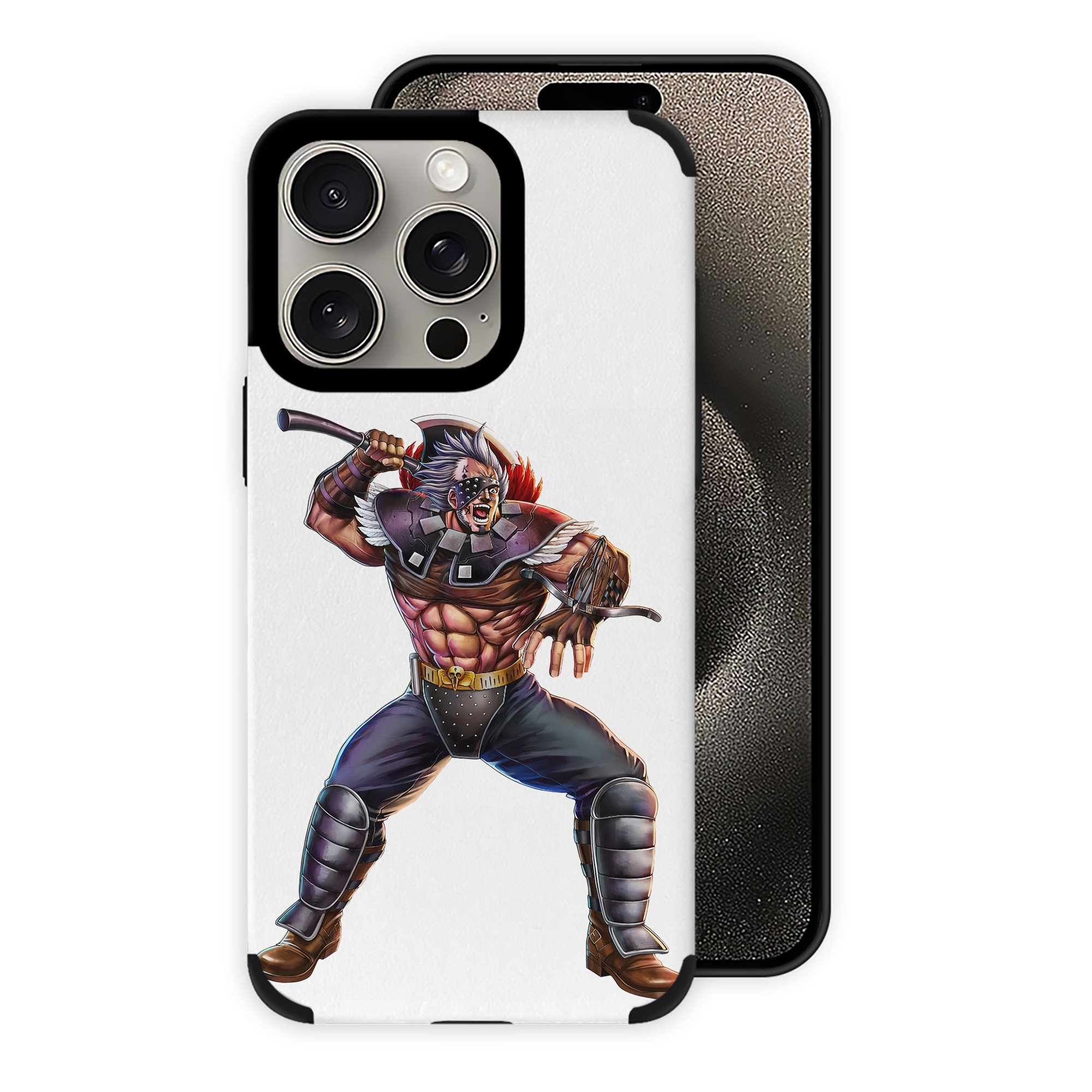 （画像用） 北斗の拳 Fist of the North Star 【iPhone15ProMax対応】 PUレザー スマホケース 耐衝撃＆黄変防止