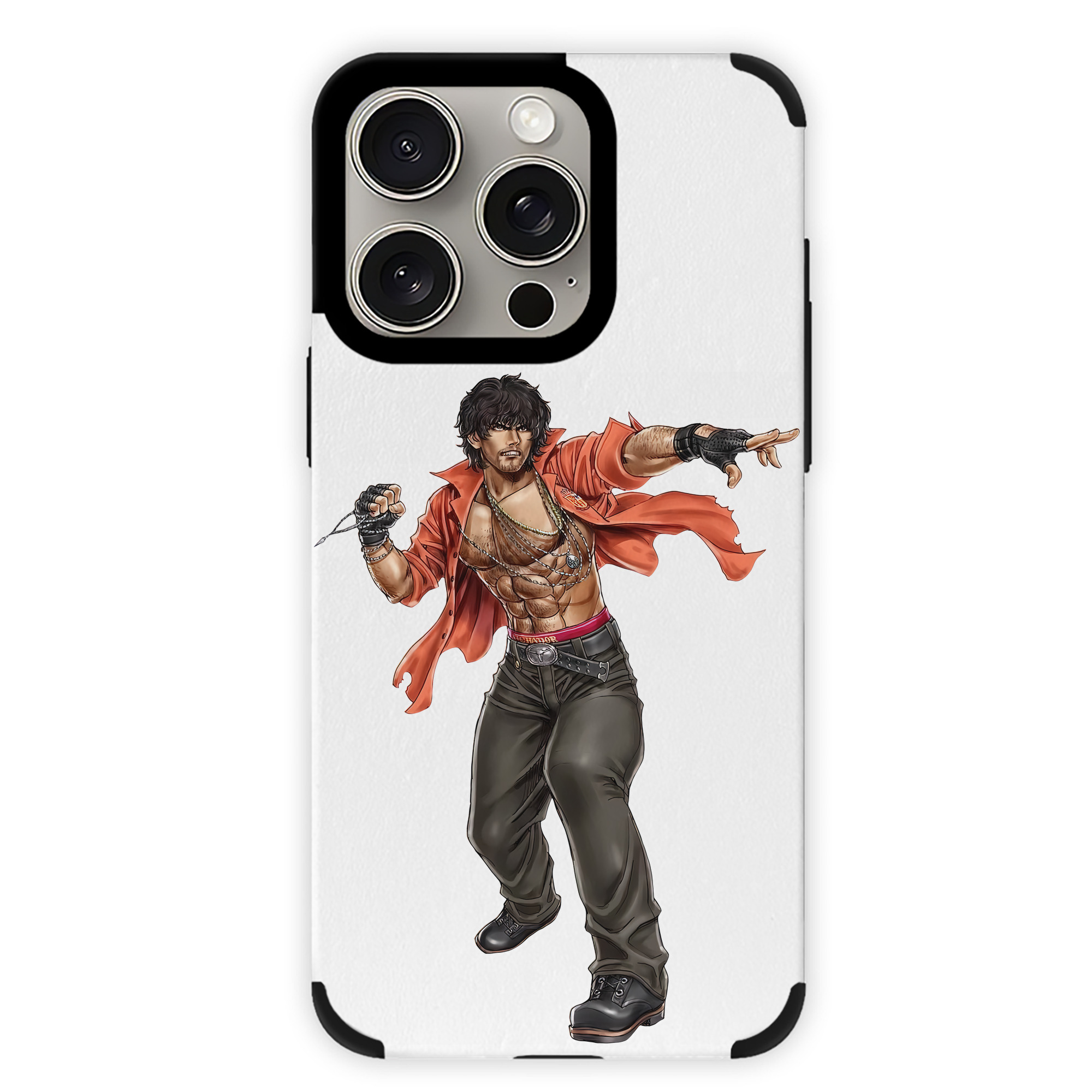 （画像用） 北斗の拳 Fist of the North Star 【iPhone15ProMax対応】 PUレザー スマホケース 耐衝撃＆黄変防止