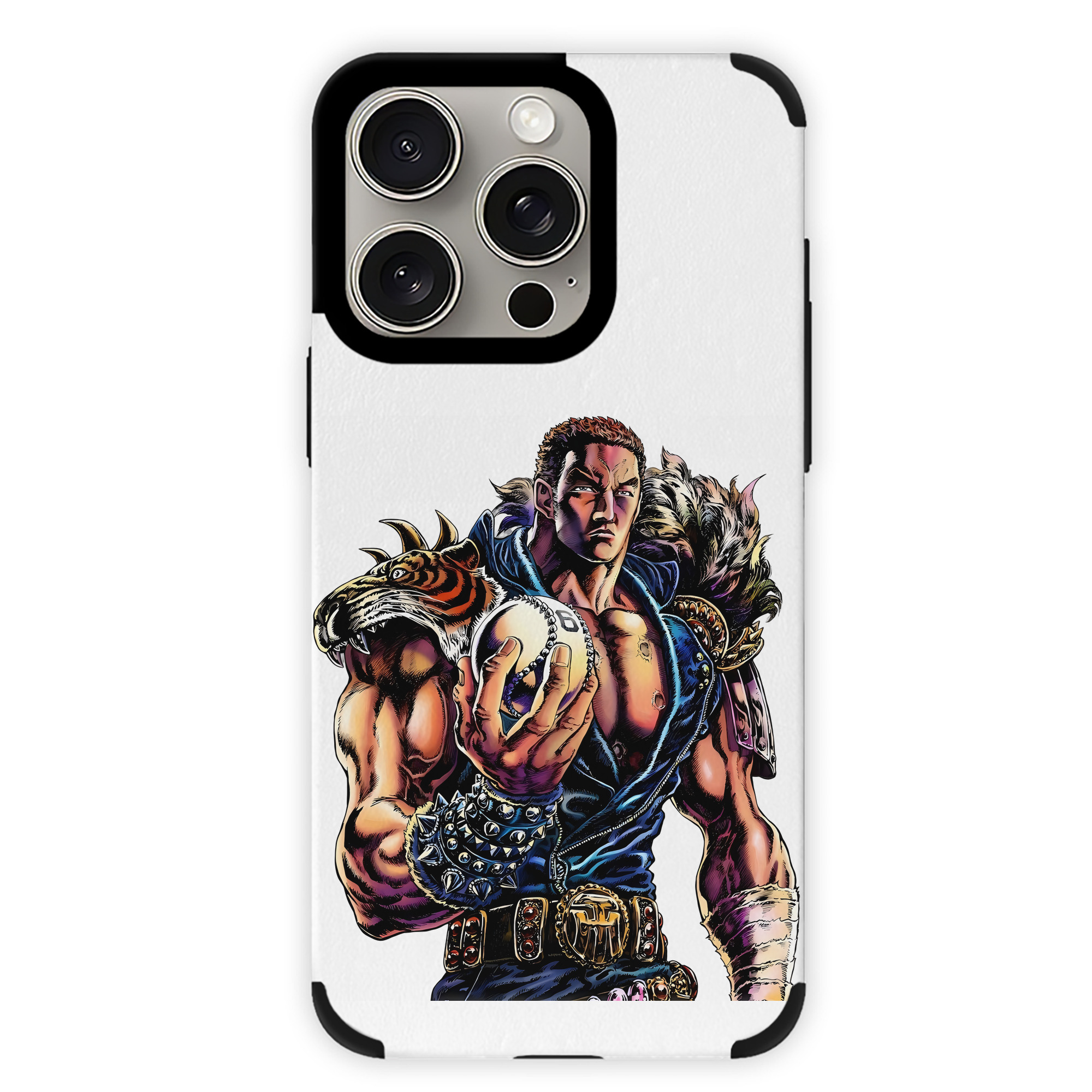 （画像用） 北斗の拳 Fist of the North Star 【iPhone15ProMax対応】 PUレザー スマホケース 耐衝撃＆黄変防止