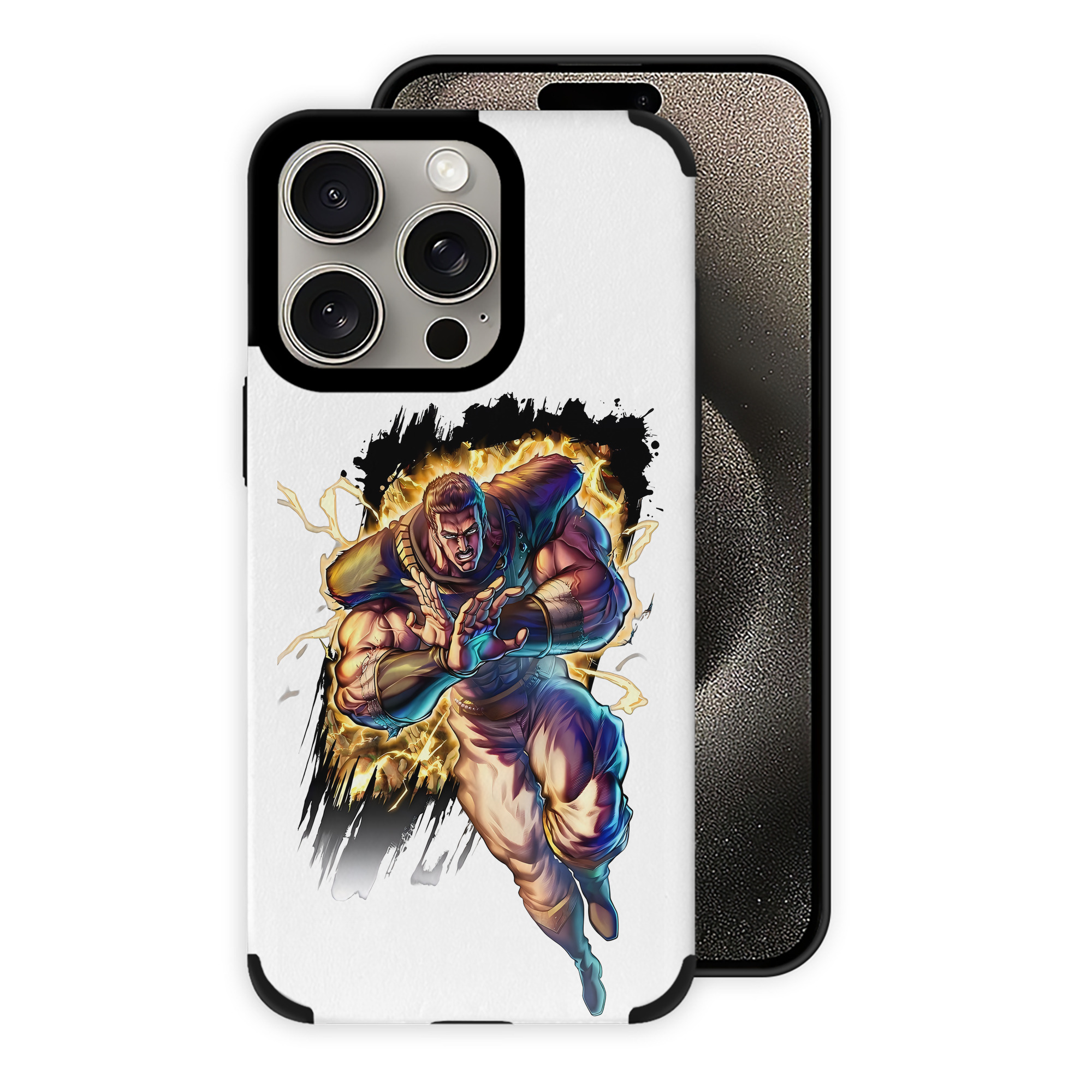 （画像用） 北斗の拳 Fist of the North Star 【iPhone15ProMax対応】 PUレザー スマホケース 耐衝撃＆黄変防止