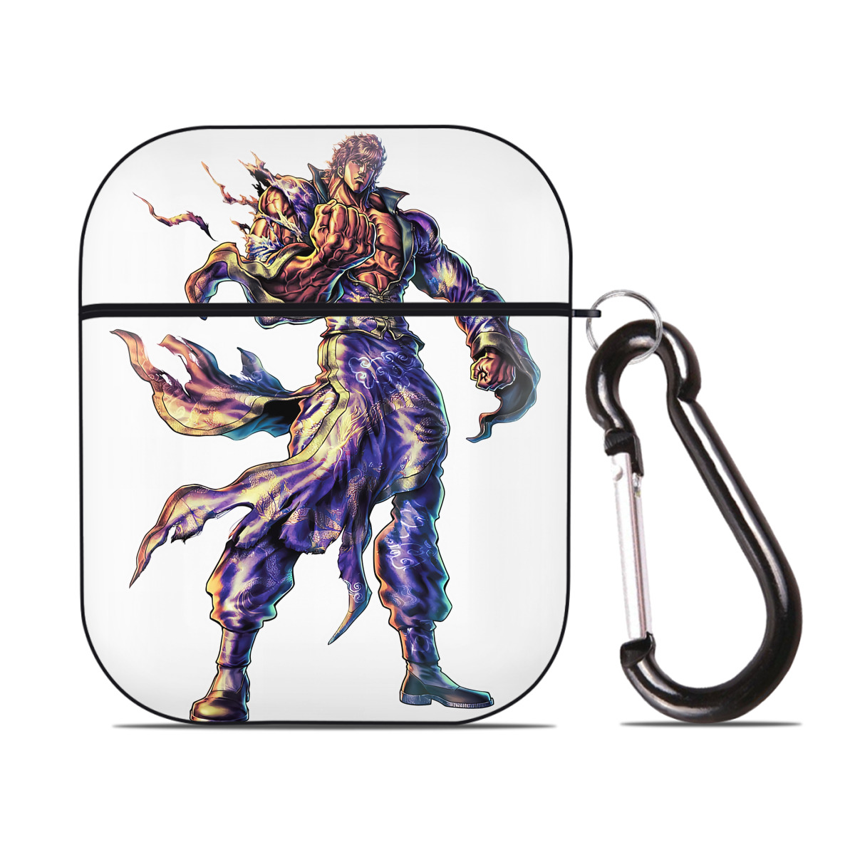（画像用） 北斗の拳 Fist of the North Star AirPods 第2世代保護ケース ハードシェル ブラック 耐衝撃・防指紋・カラビナ付き
