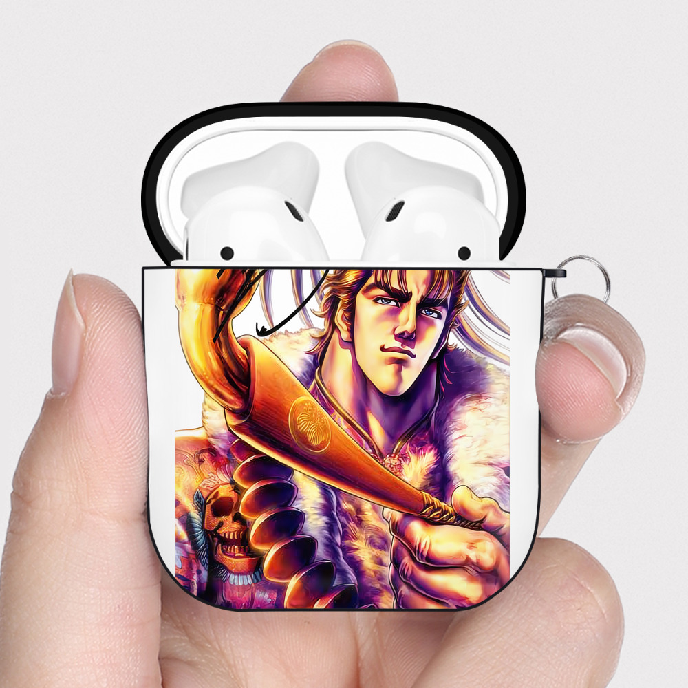 （画像用） 北斗の拳 Fist of the North Star AirPods 第2世代保護ケース ハードシェル ブラック 耐衝撃・防指紋・カラビナ付き