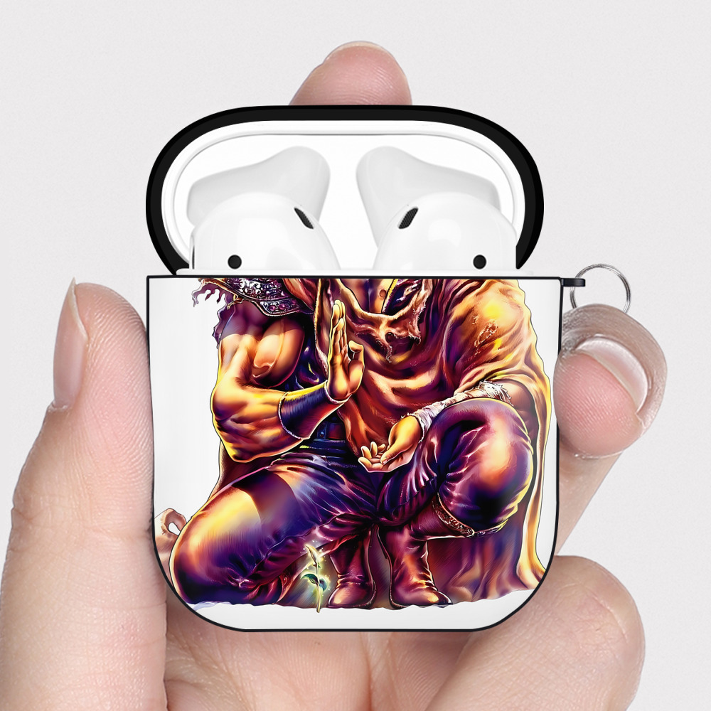 （画像用） 北斗の拳 Fist of the North Star AirPods 第2世代保護ケース ハードシェル ブラック 耐衝撃・防指紋・カラビナ付き