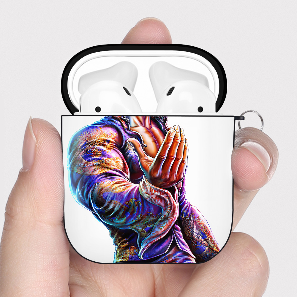 （画像用） 北斗の拳 Fist of the North Star AirPods 第2世代保護ケース ハードシェル ブラック 耐衝撃・防指紋・カラビナ付き