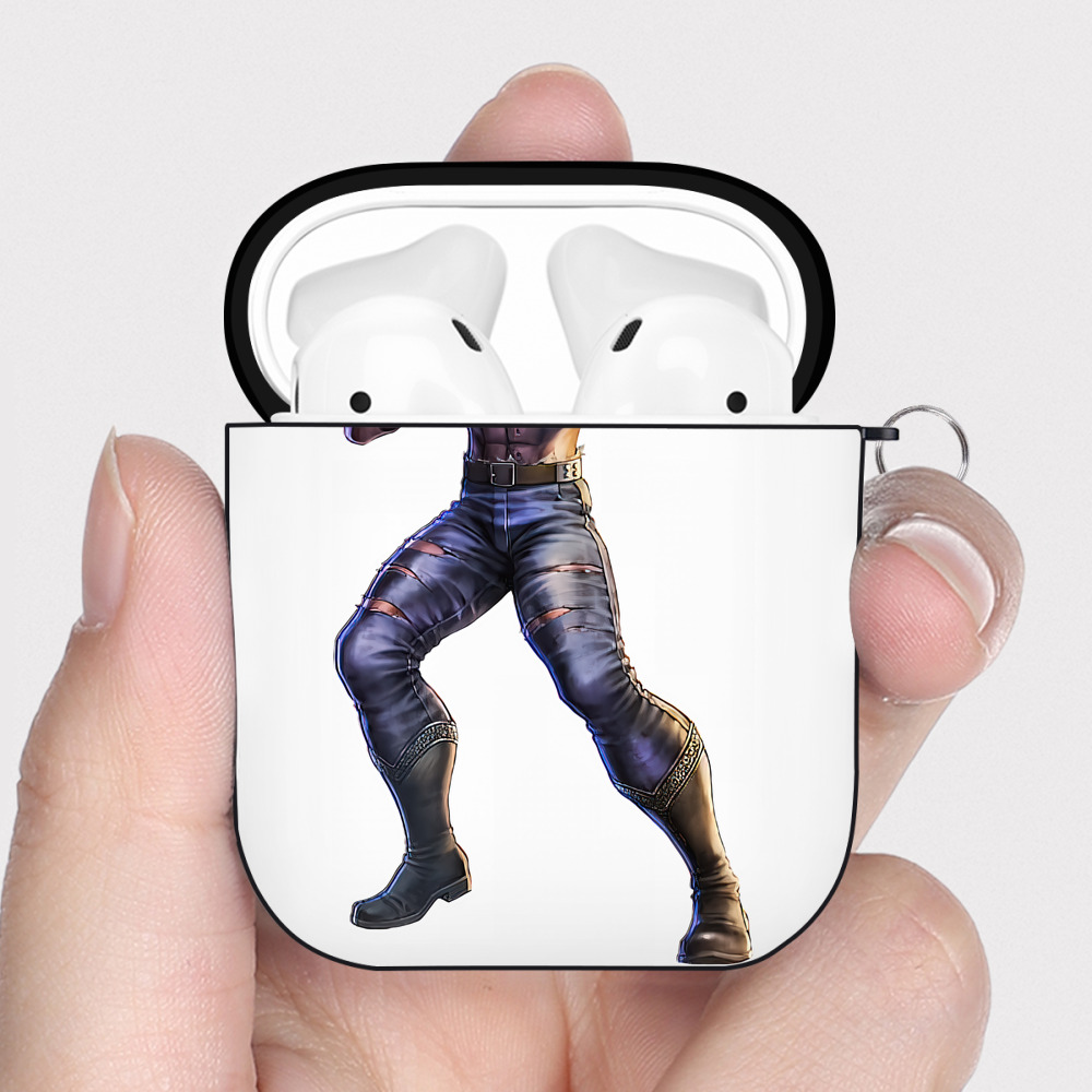 （画像用） 北斗の拳 Fist of the North Star AirPods 第2世代保護ケース ハードシェル ブラック 耐衝撃・防指紋・カラビナ付き