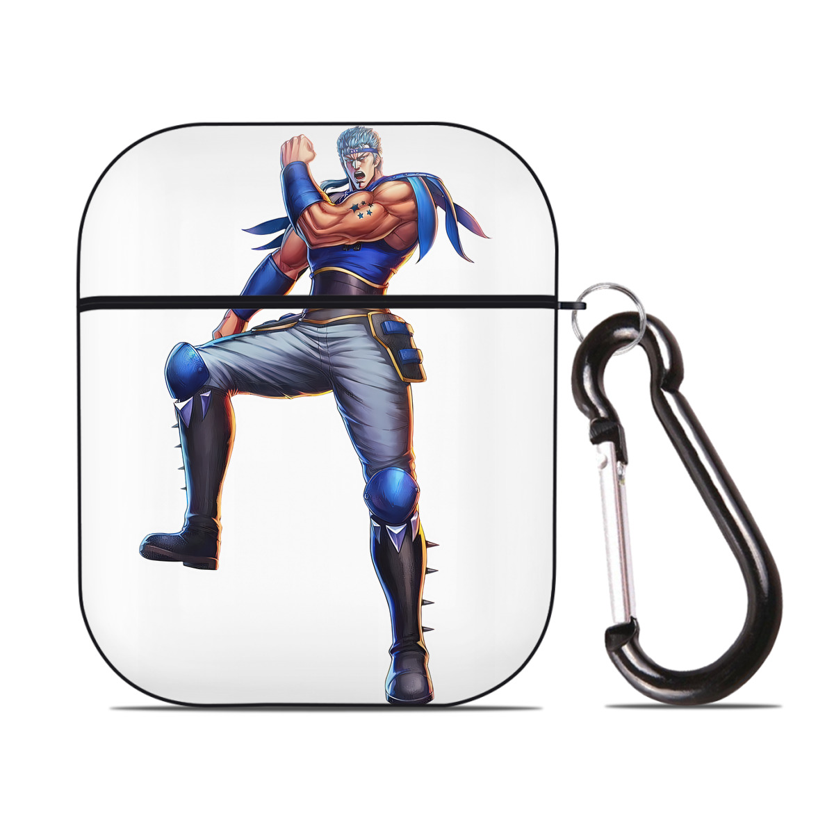 （画像用） 北斗の拳 Fist of the North Star AirPods 第2世代保護ケース ハードシェル ブラック 耐衝撃・防指紋・カラビナ付き