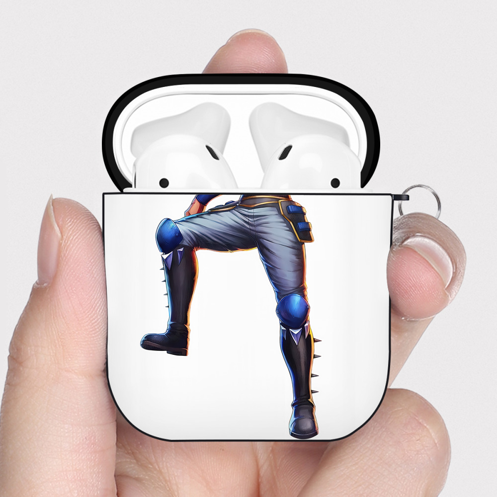 （画像用） 北斗の拳 Fist of the North Star AirPods 第2世代保護ケース ハードシェル ブラック 耐衝撃・防指紋・カラビナ付き