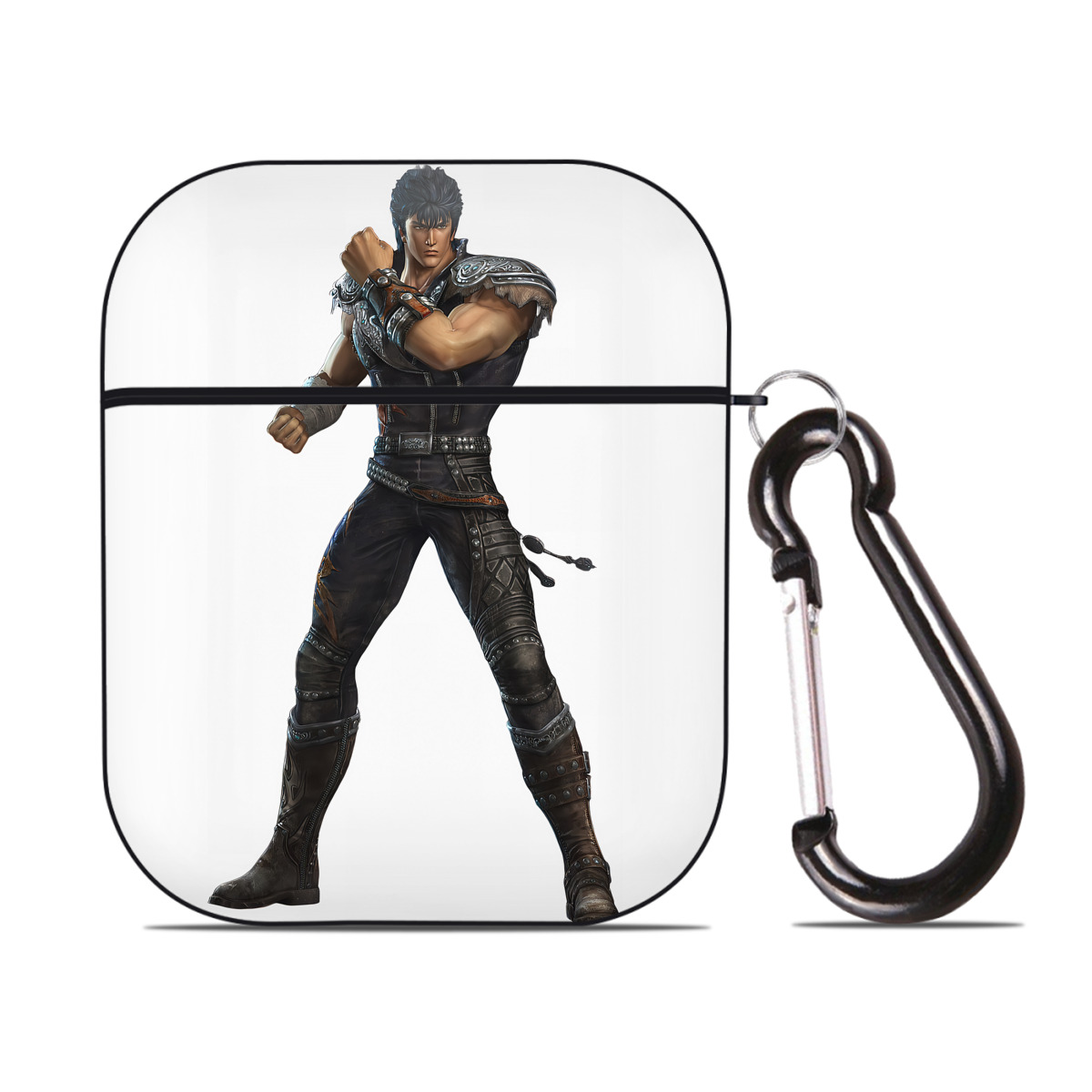 （画像用） 北斗の拳 Fist of the North Star AirPods 第2世代保護ケース ハードシェル ブラック 耐衝撃・防指紋・カラビナ付き