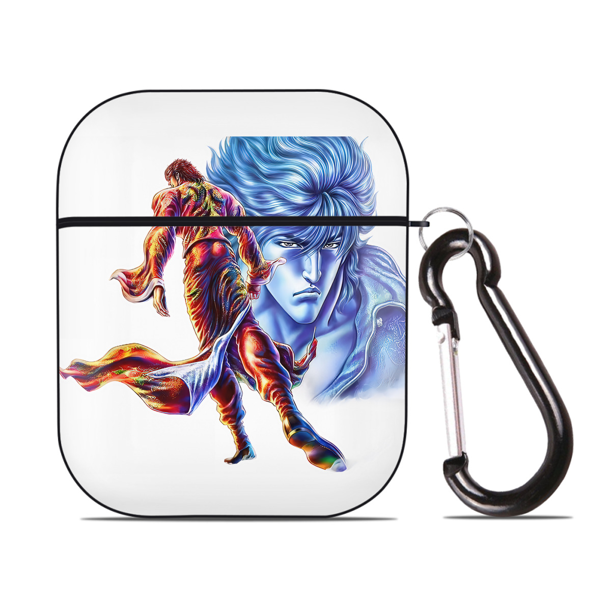 （画像用） 北斗の拳 Fist of the North Star AirPods 第2世代保護ケース ハードシェル ブラック 耐衝撃・防指紋・カラビナ付き