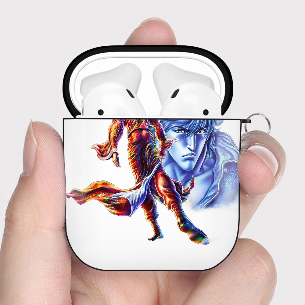（画像用） 北斗の拳 Fist of the North Star AirPods 第2世代保護ケース ハードシェル ブラック 耐衝撃・防指紋・カラビナ付き