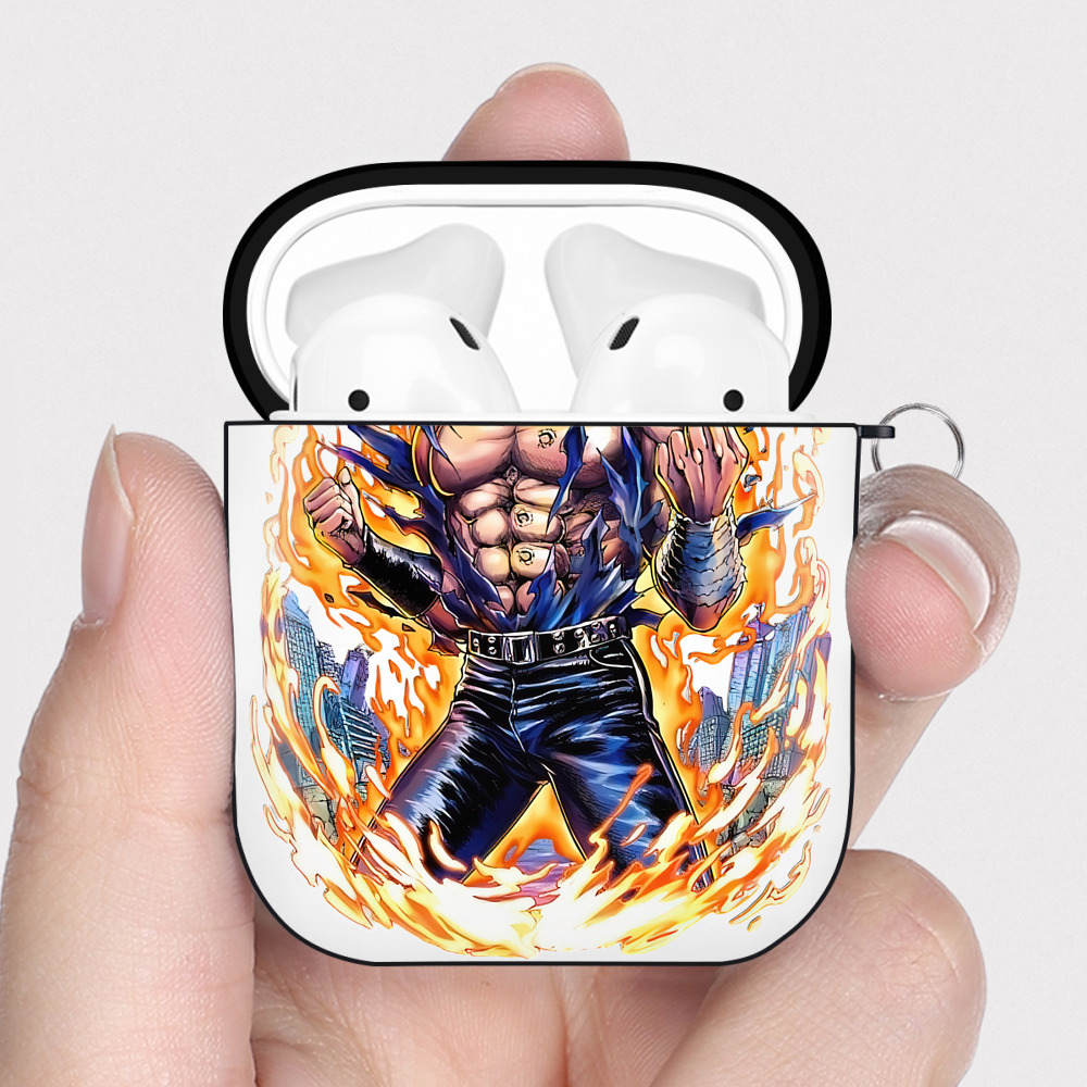 （画像用） 北斗の拳 Fist of the North Star AirPods 第2世代保護ケース ハードシェル ブラック 耐衝撃・防指紋・カラビナ付き